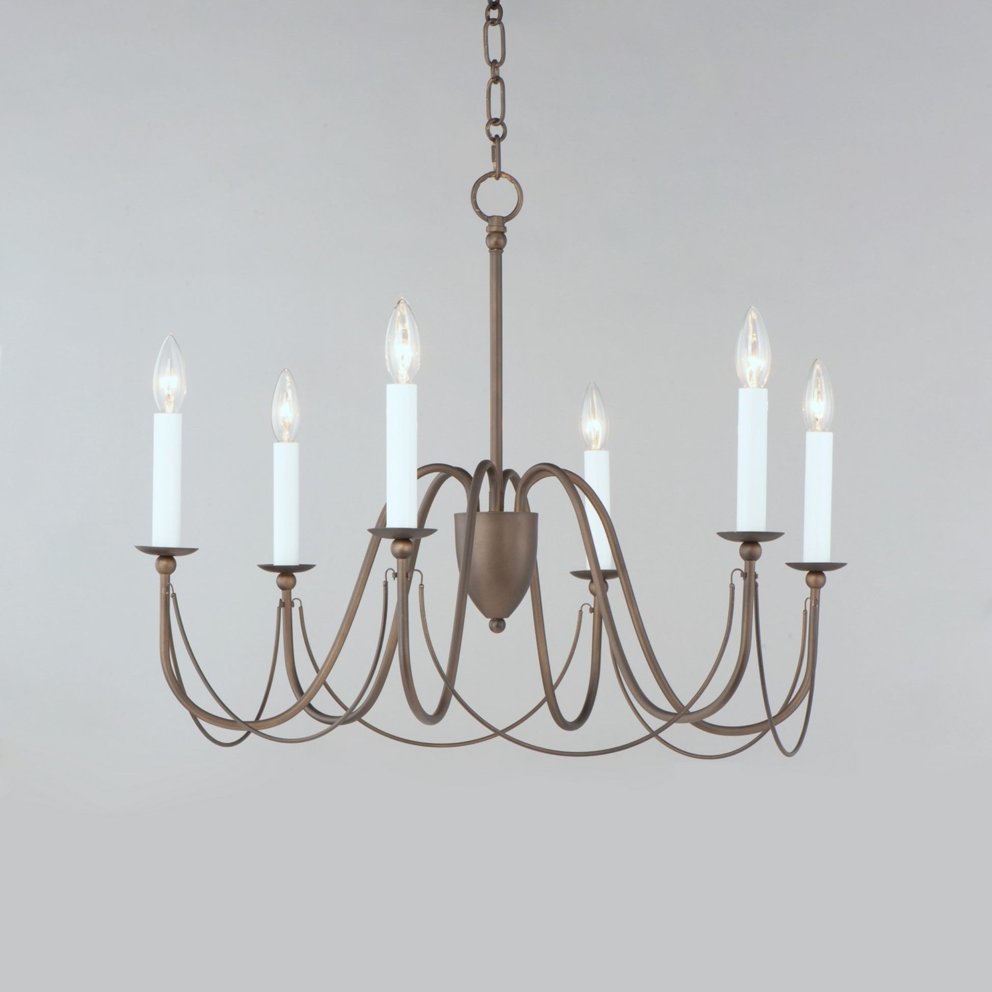 Plumette 28" 6-Light Chandelier, Chestnut Bronze Finish - Bees Lighting