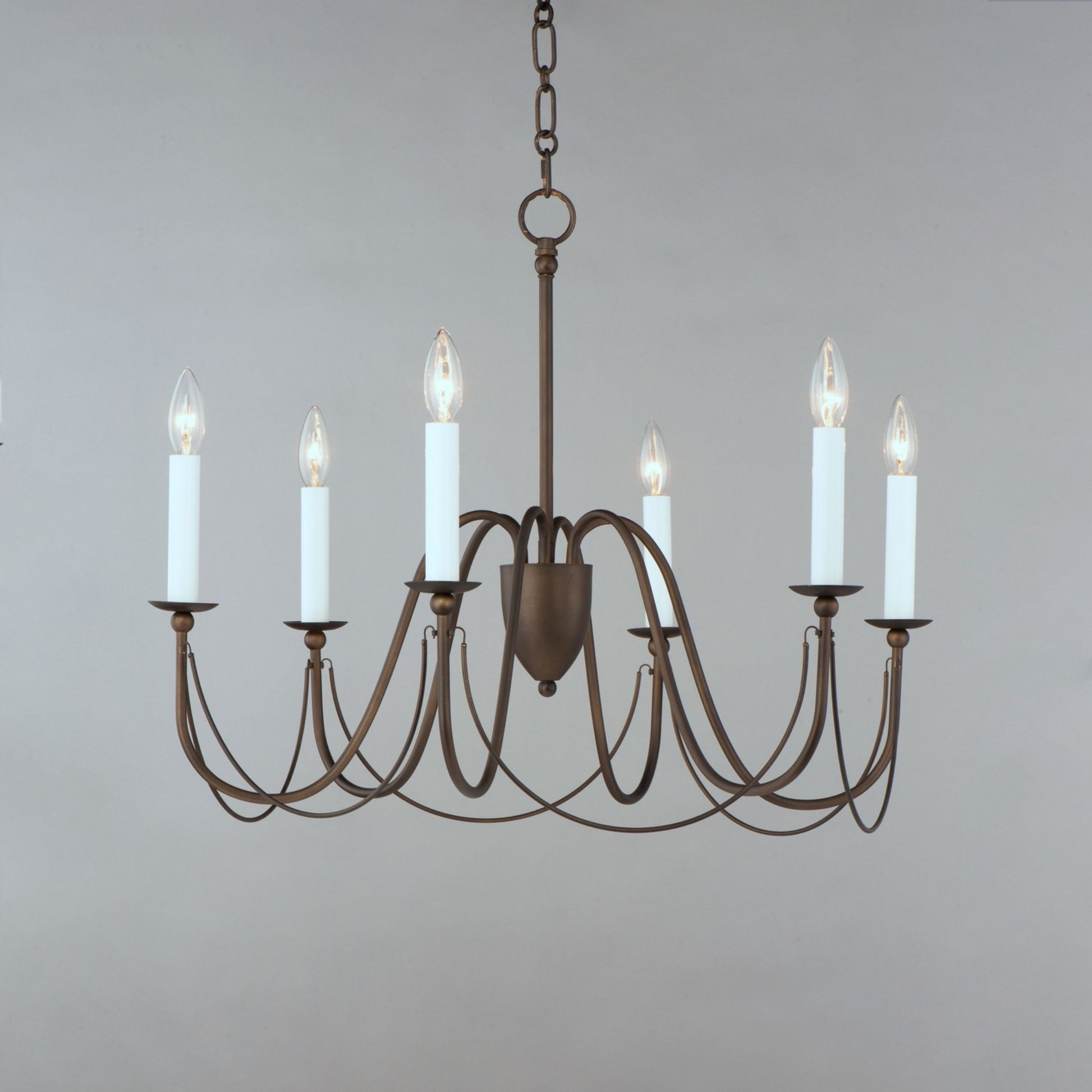 Plumette 28" 6-Light Chandelier, Chestnut Bronze Finish - Bees Lighting