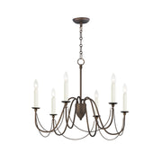 Plumette 28" 6-Light Chandelier, Chestnut Bronze Finish - Bees Lighting