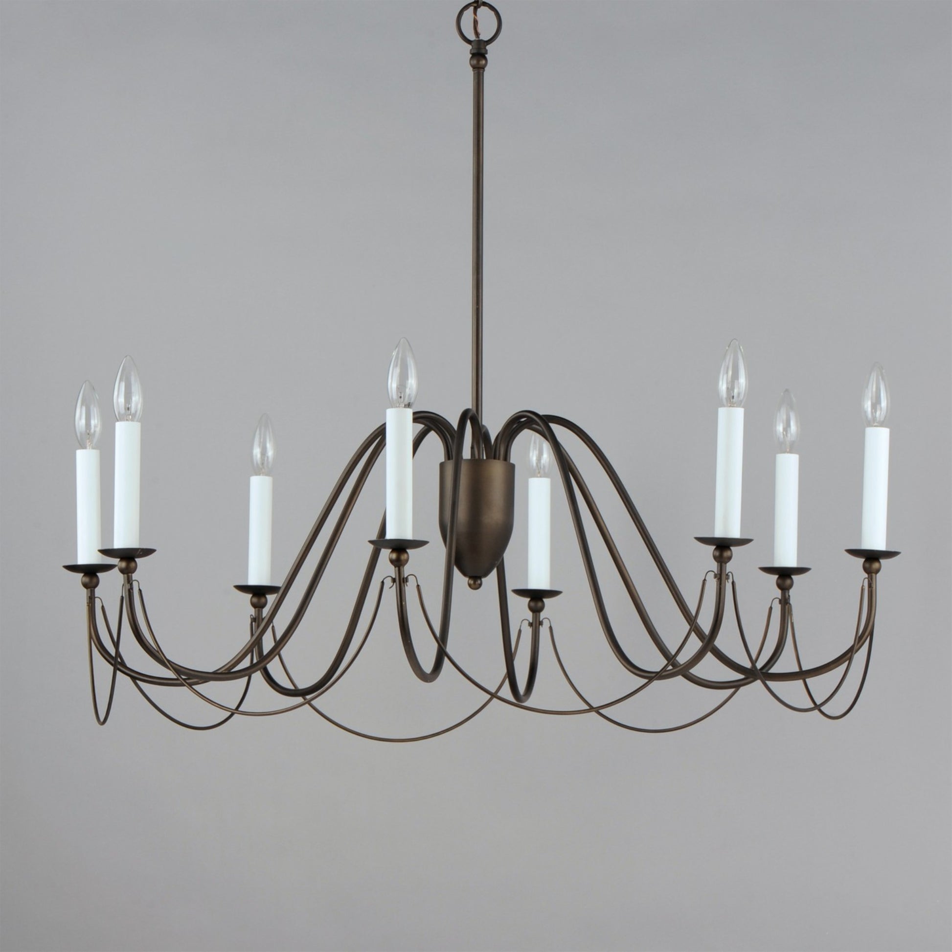 Plumette 36" 8-Light Chandelier, Chestnut Bronze Finish - Bees Lighting