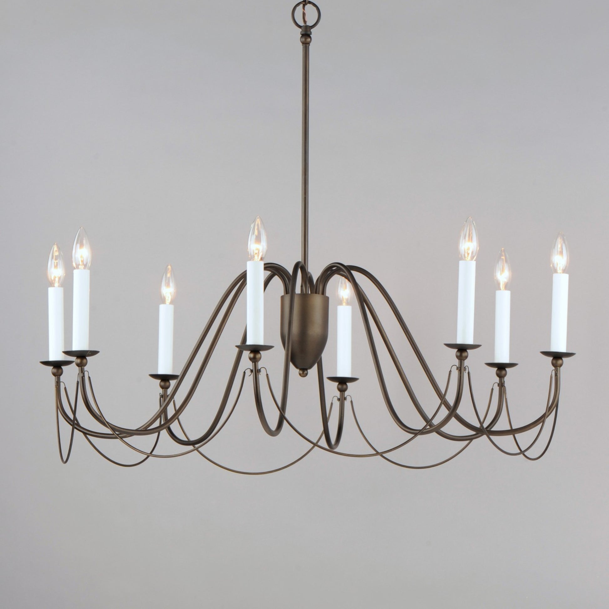 Plumette 36" 8-Light Chandelier, Chestnut Bronze Finish - Bees Lighting