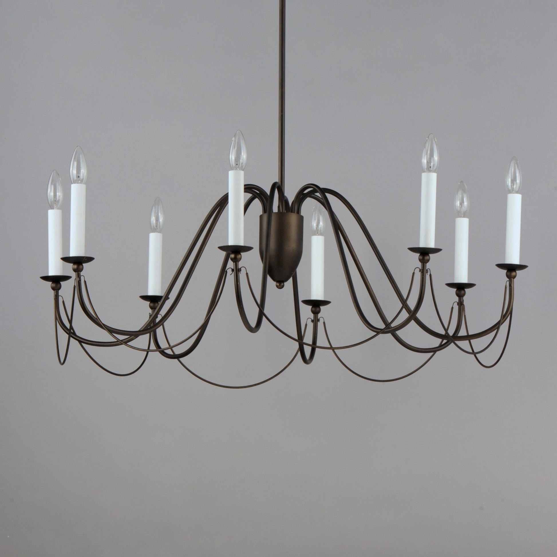 Plumette 36" 8-Light Chandelier, Chestnut Bronze Finish - Bees Lighting