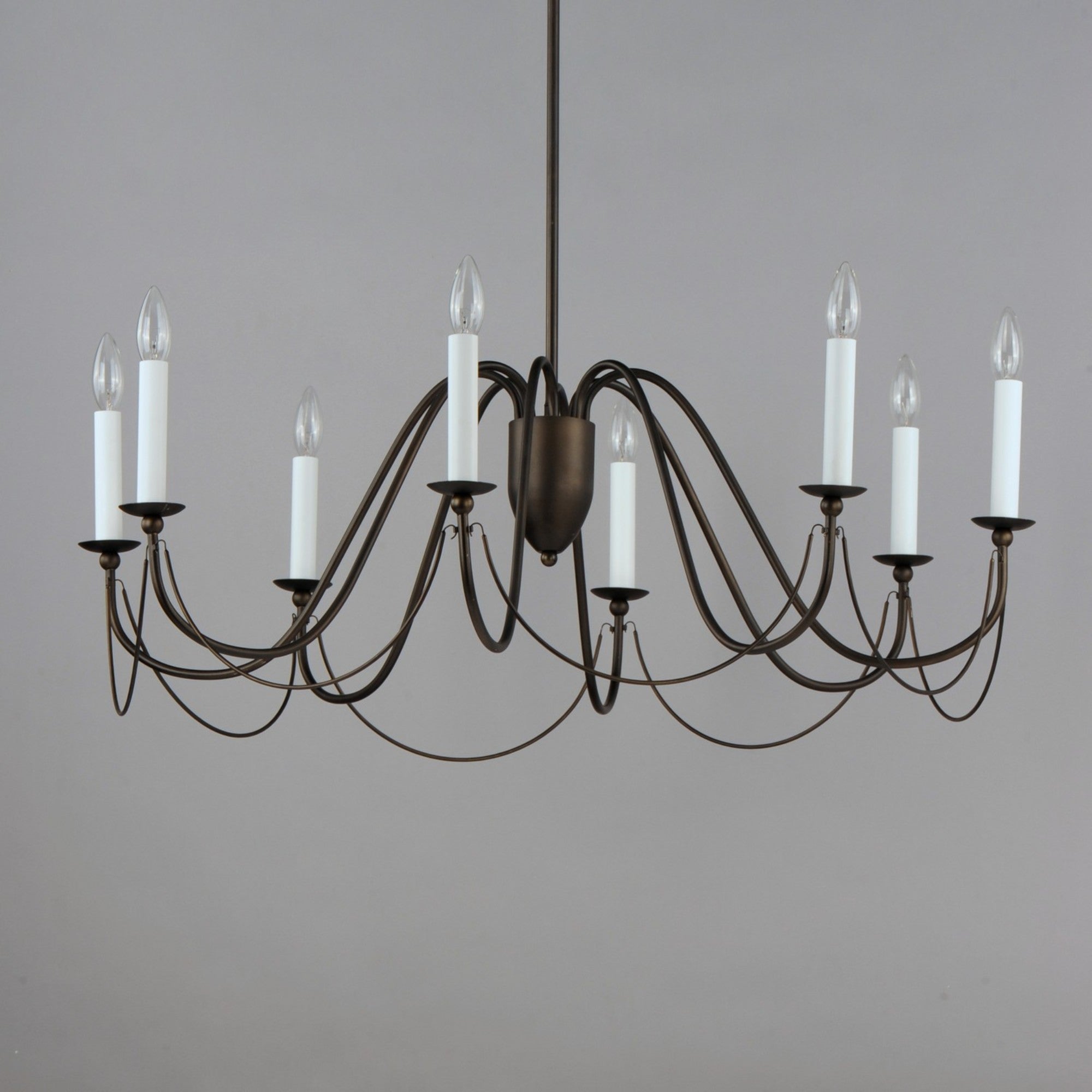 Plumette 36" 8-Light Chandelier, Chestnut Bronze Finish - Bees Lighting