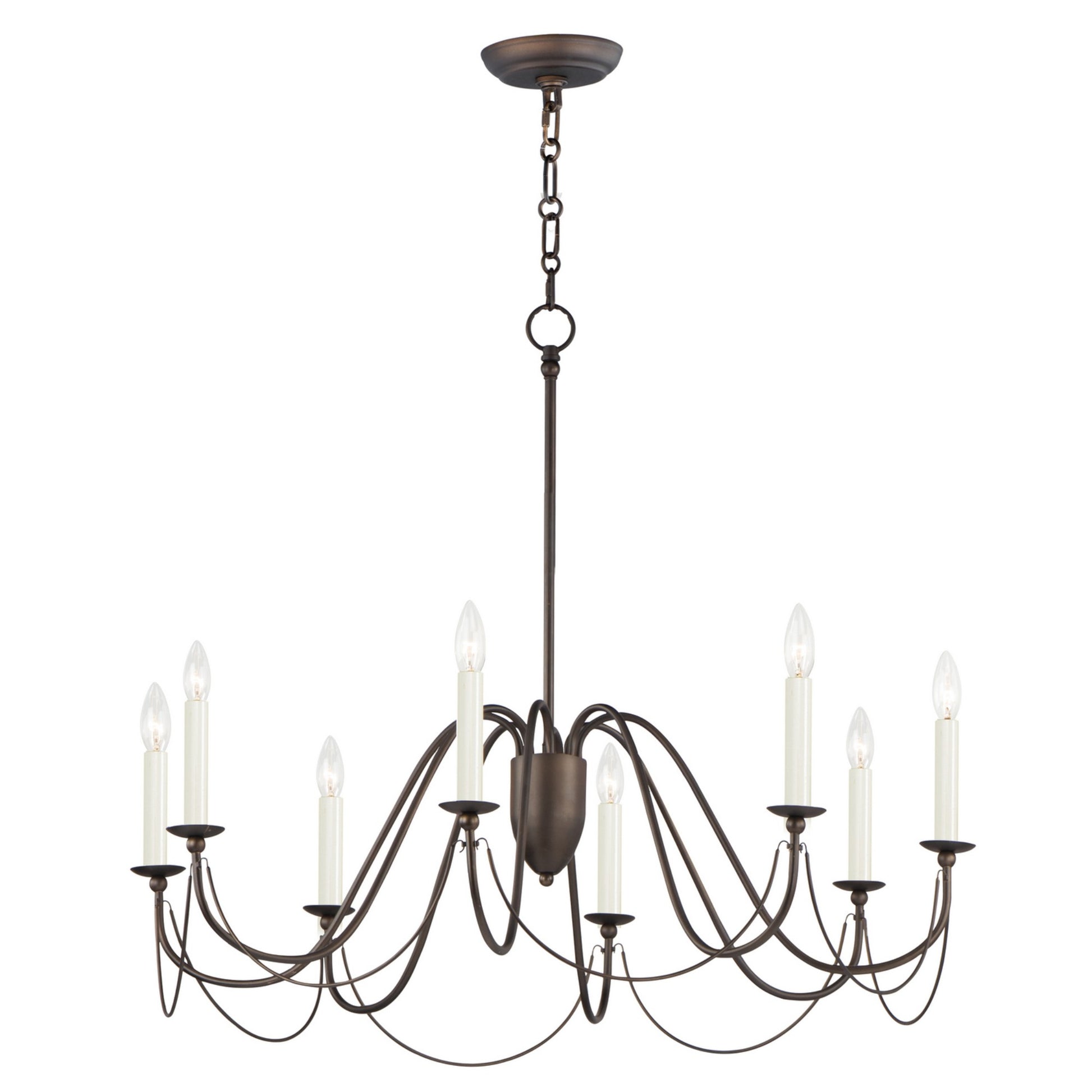 Plumette 36" 8-Light Chandelier, Chestnut Bronze Finish - Bees Lighting