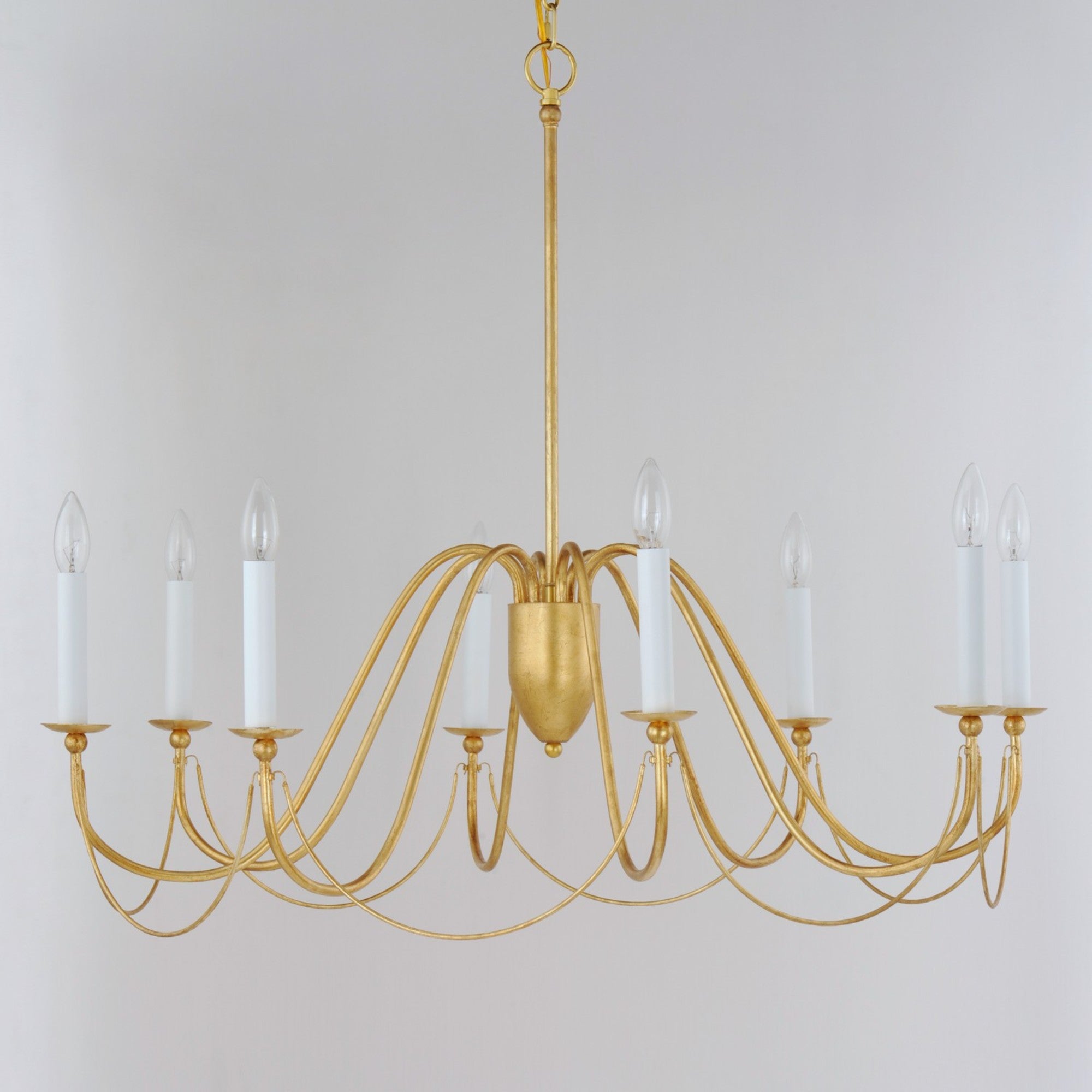 Plumette 36" 8-Light Chandelier, Gold Leaf Finish