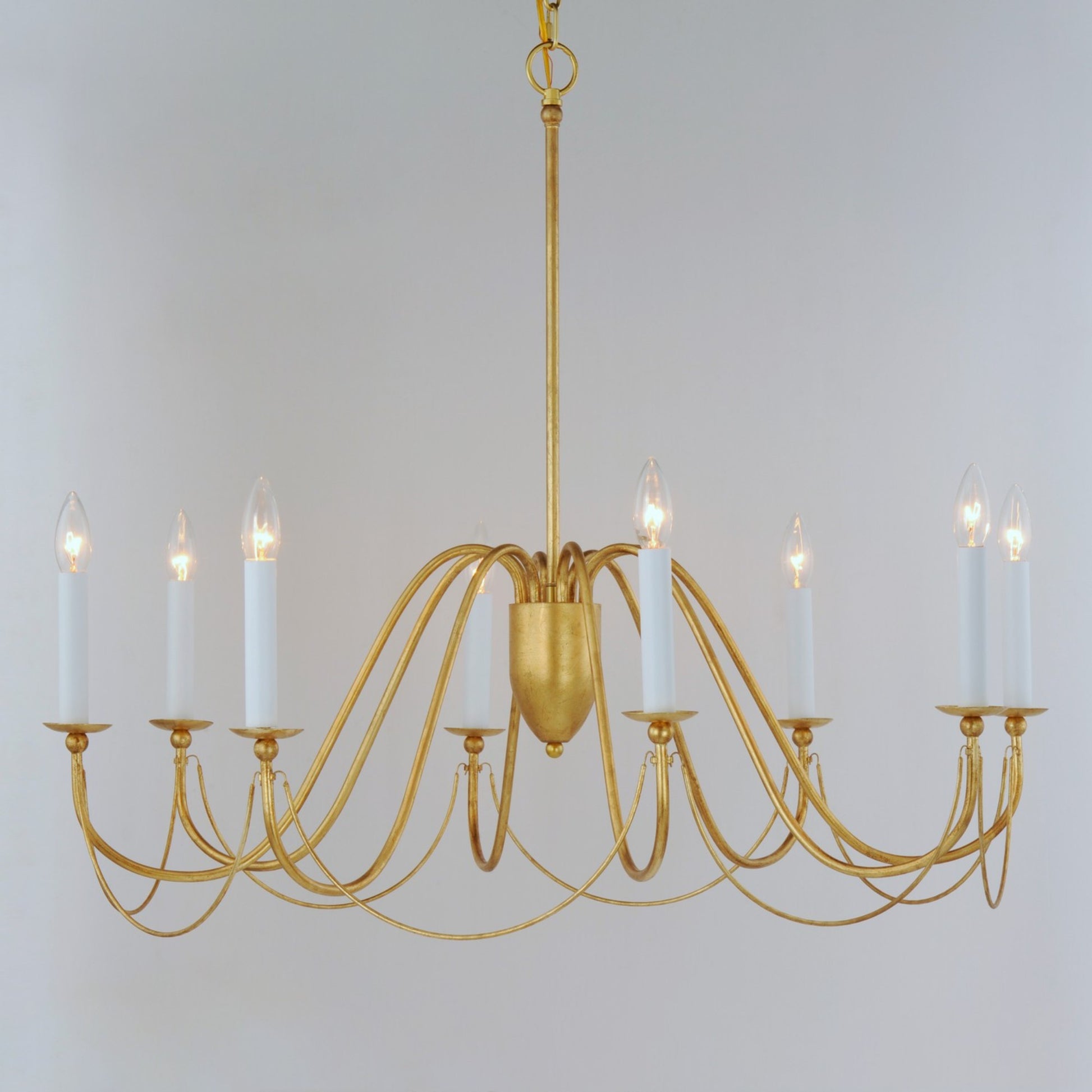 Plumette 36" 8-Light Chandelier, Gold Leaf Finish - Bees Lighting
