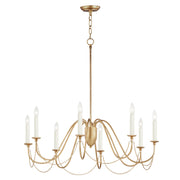 Plumette 36" 8-Light Chandelier, Gold Leaf Finish - Bees Lighting