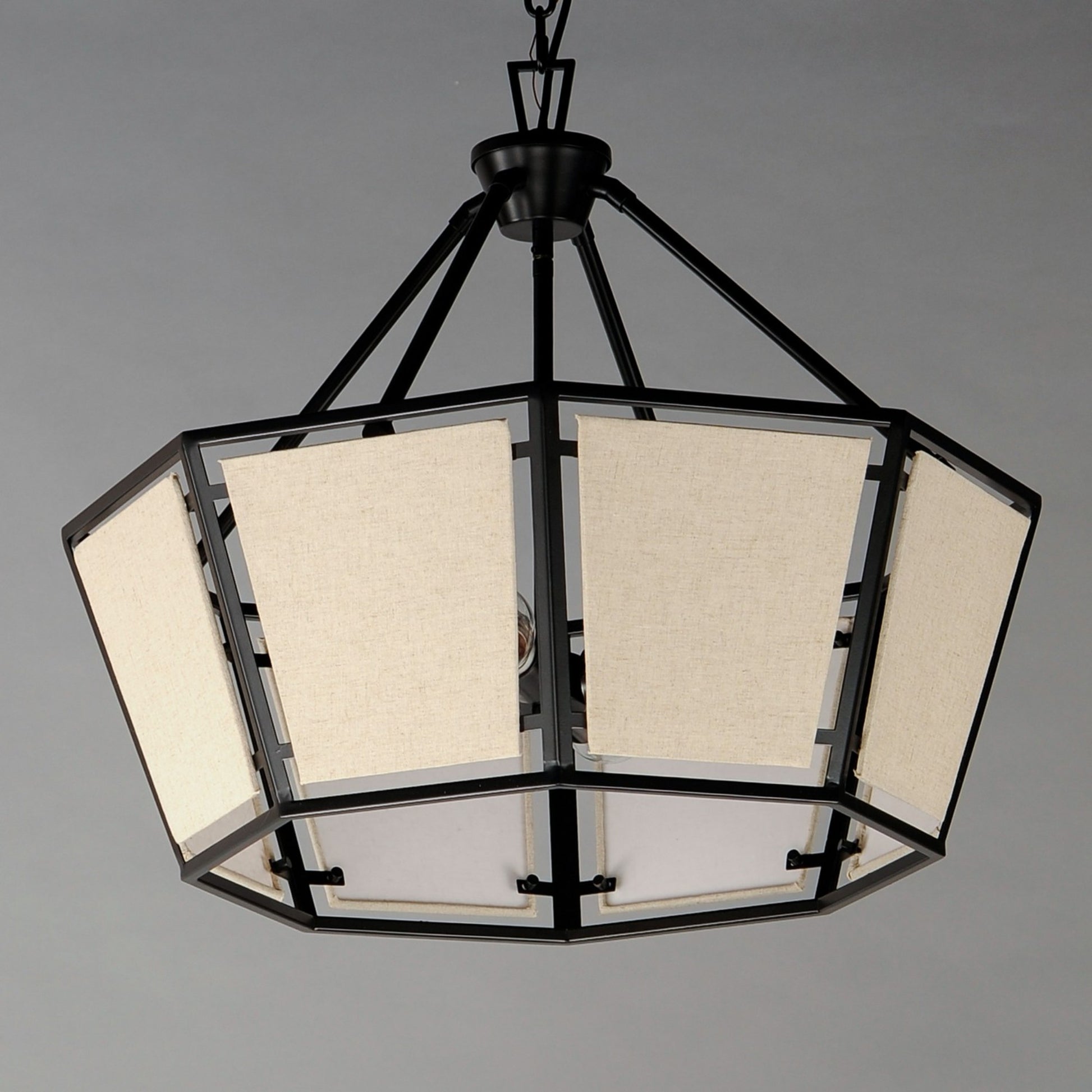 Montauk 24" 4-Light Chandelier, Black Finish - Bees Lighting