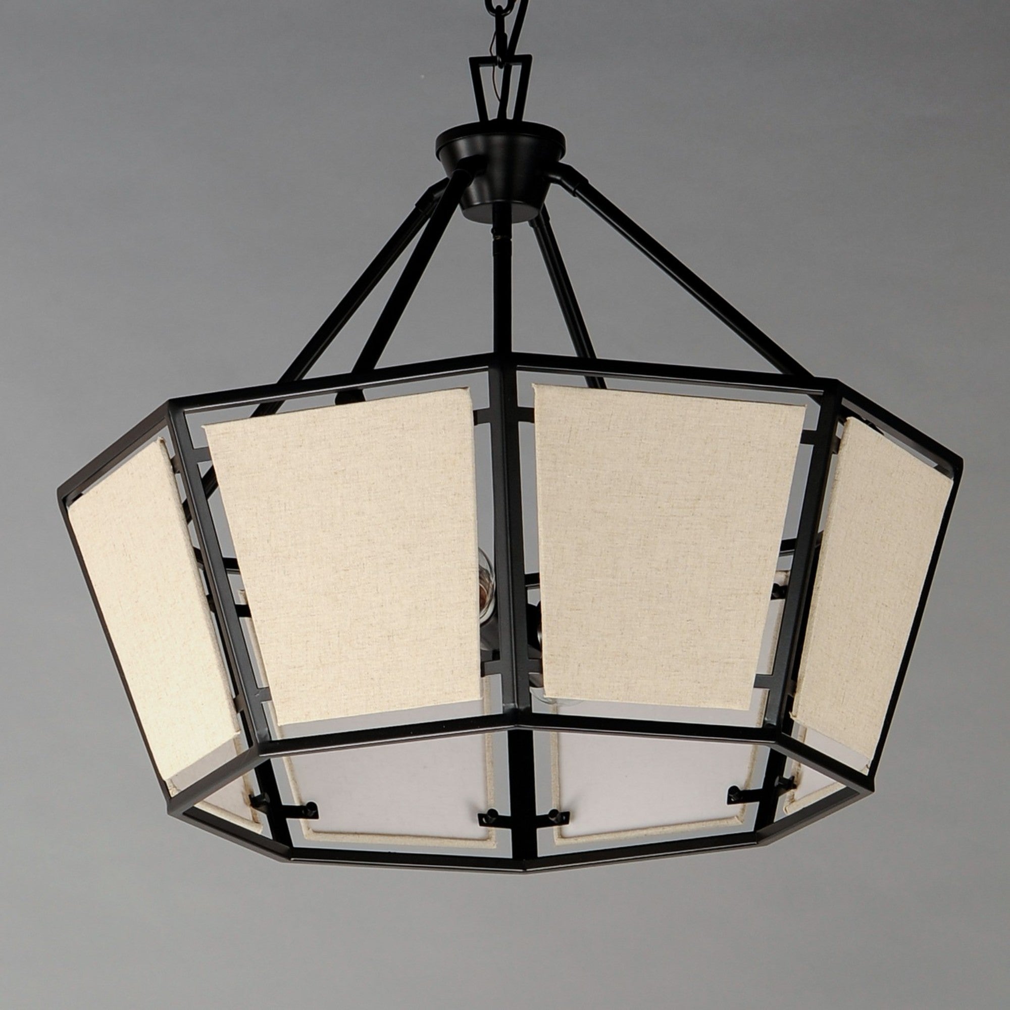 Montauk 24" 4-Light Chandelier, Black Finish - Bees Lighting