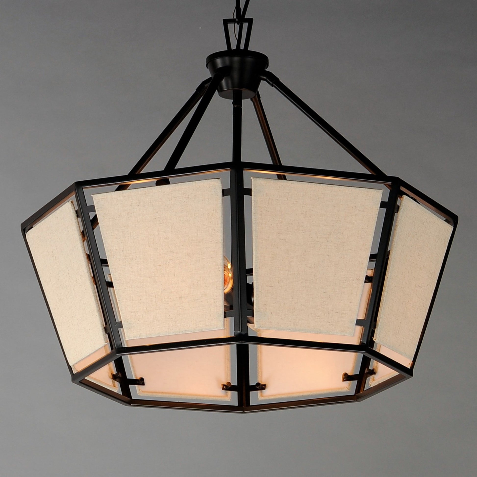 Montauk 24" 4-Light Chandelier, Black Finish - Bees Lighting
