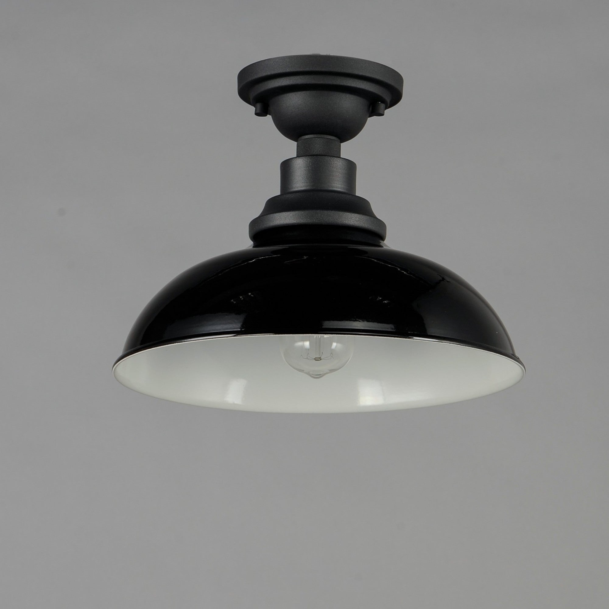 Granville 12" Outdoor Ceiling Mount, Gloss Black & Black Finish - Bees Lighting