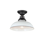 Granville 12" Outdoor Ceiling Mount, White & Black Finish - Bees Lighting