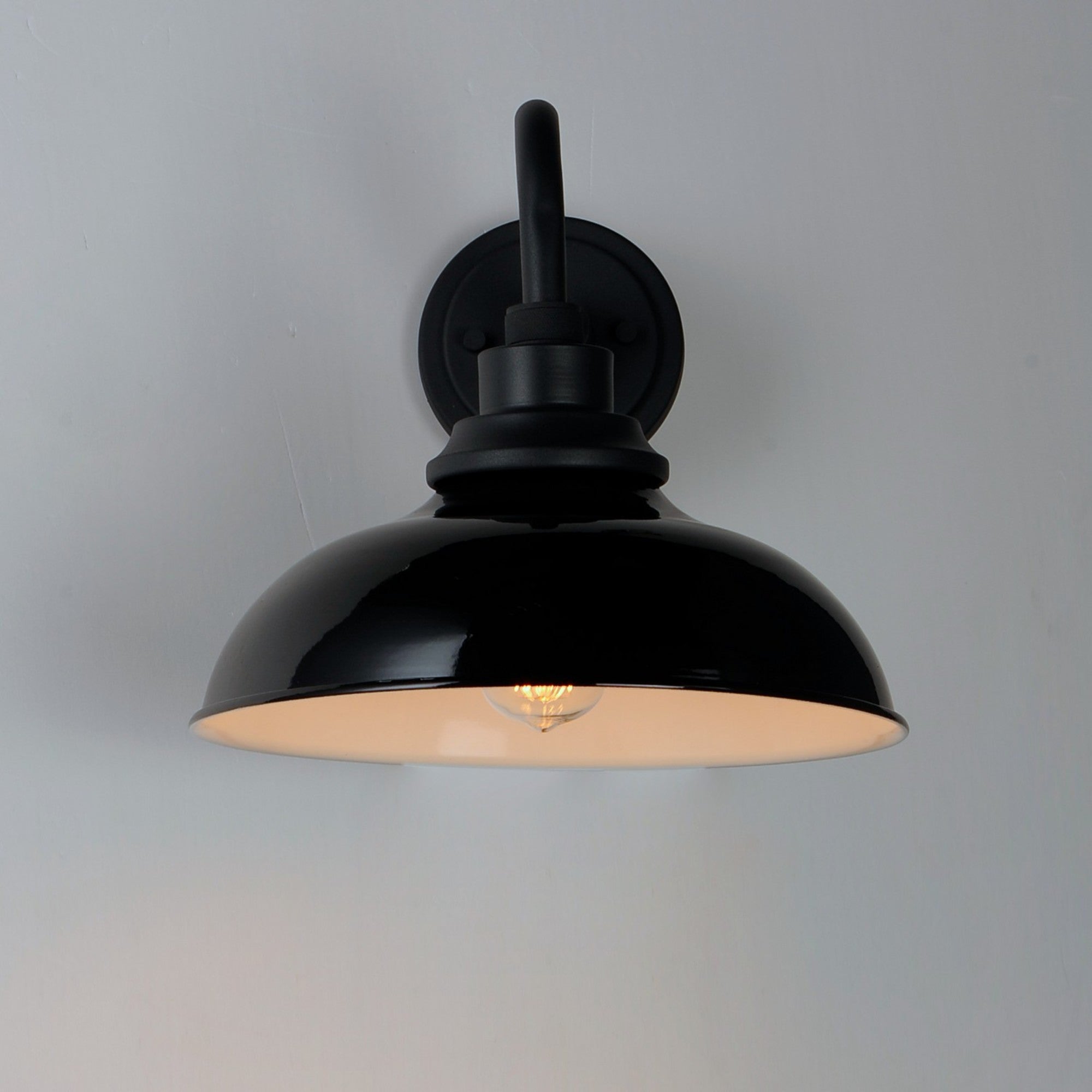 Granville 12" Outdoor Wall Lantern, Gloss Black & Black Finish - Bees Lighting