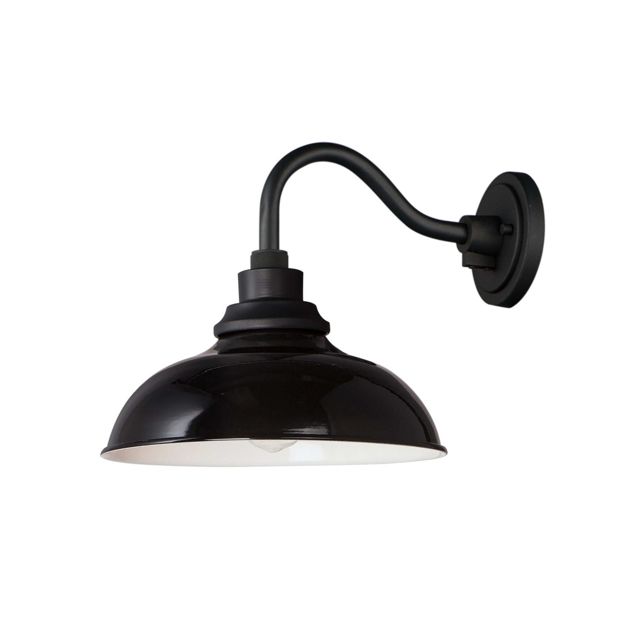 Granville 12" Outdoor Wall Lantern, Gloss Black & Black Finish - Bees Lighting