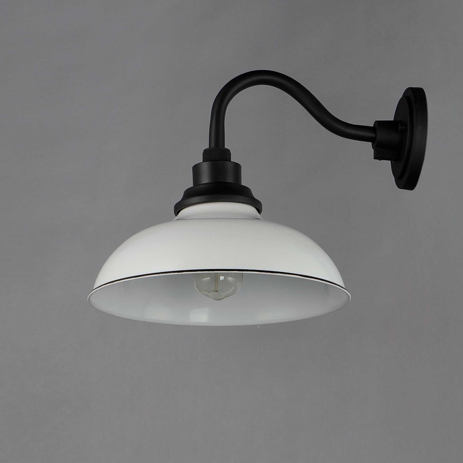 Granville 12" Outdoor Wall Lantern, White & Black Finish - Bees Lighting