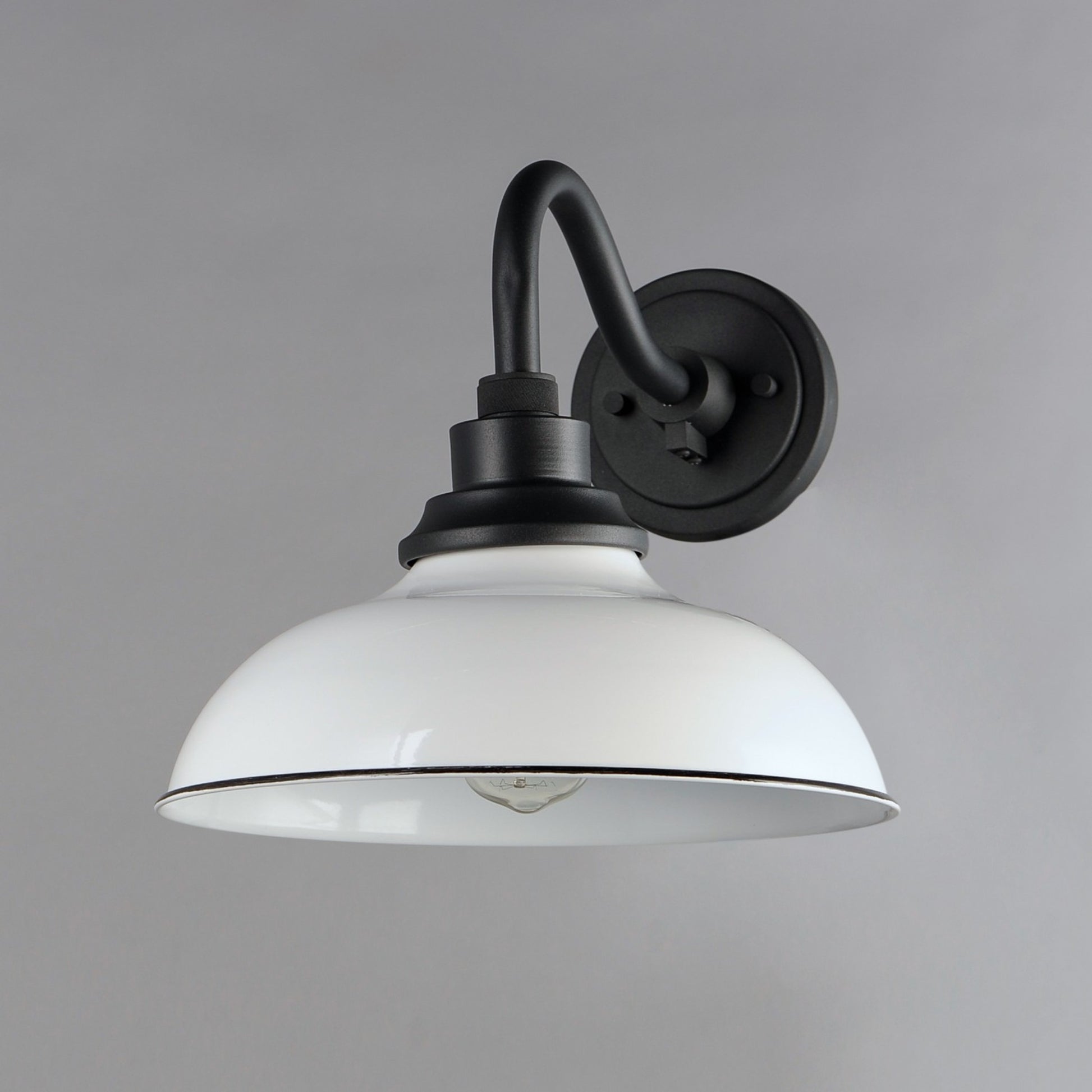 Granville 12" Outdoor Wall Lantern, White & Black Finish - Bees Lighting