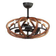 Bodega Bay 8-Light Wifi-Enabled LED Fandelight 36 Inch Antique Pecan and Anthracite Finish - Bees Lighting