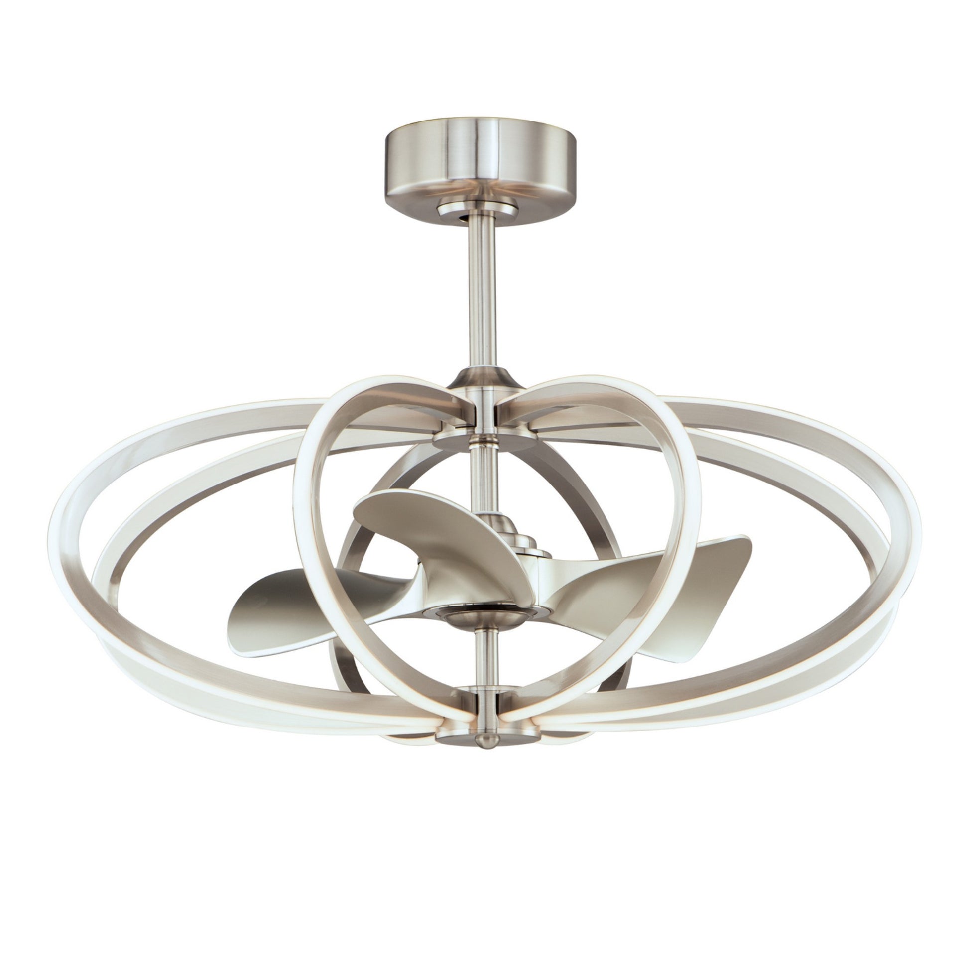 Solstice 8-Light Wifi-Enabled LED Fandelight 34 Inch Satin Nickel Finish - Bees Lighting