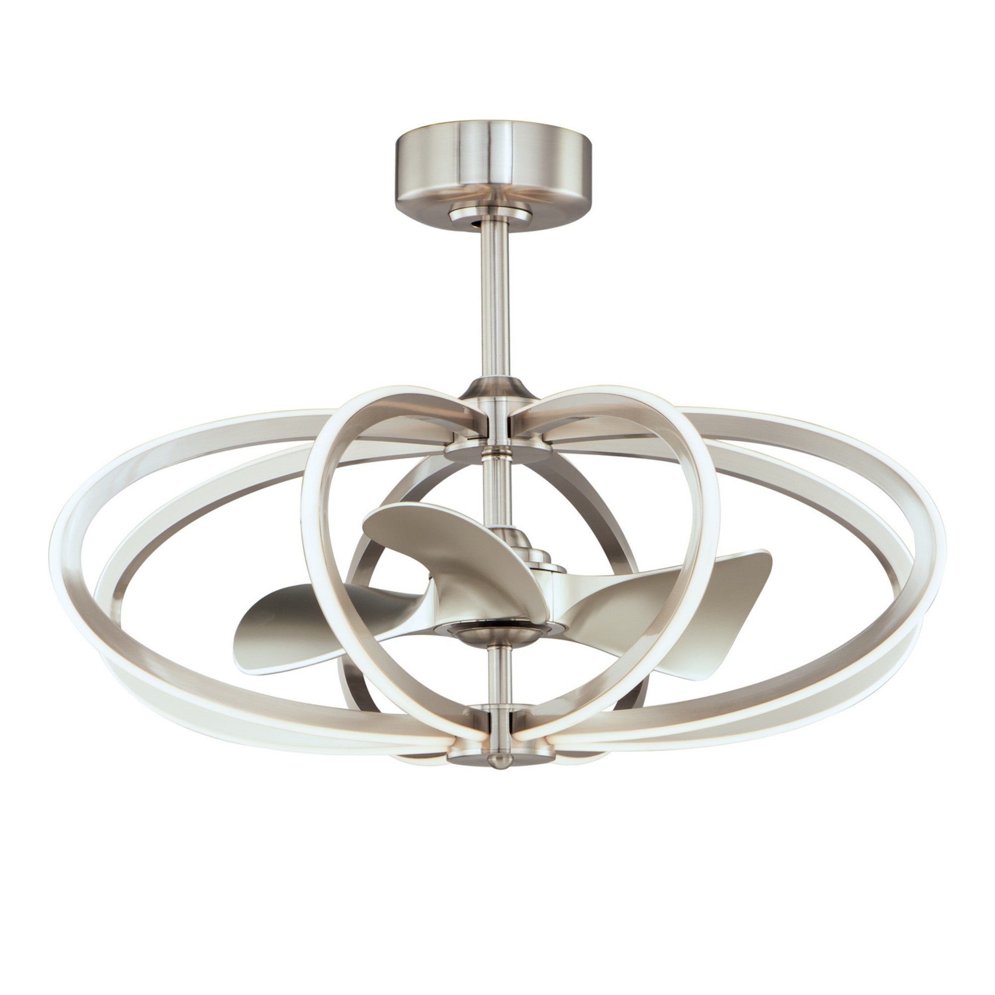 Solstice 8-Light Wifi-Enabled LED Fandelight 34 Inch Satin Nickel Finish - Bees Lighting