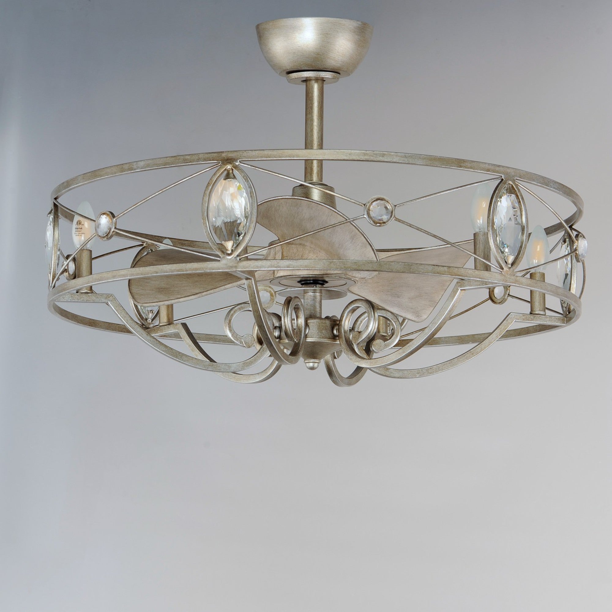 Solitaire 6-Light Wifi-Enabled LED Fandelight 31 Inch Silver Mist Finish - Bees Lighting