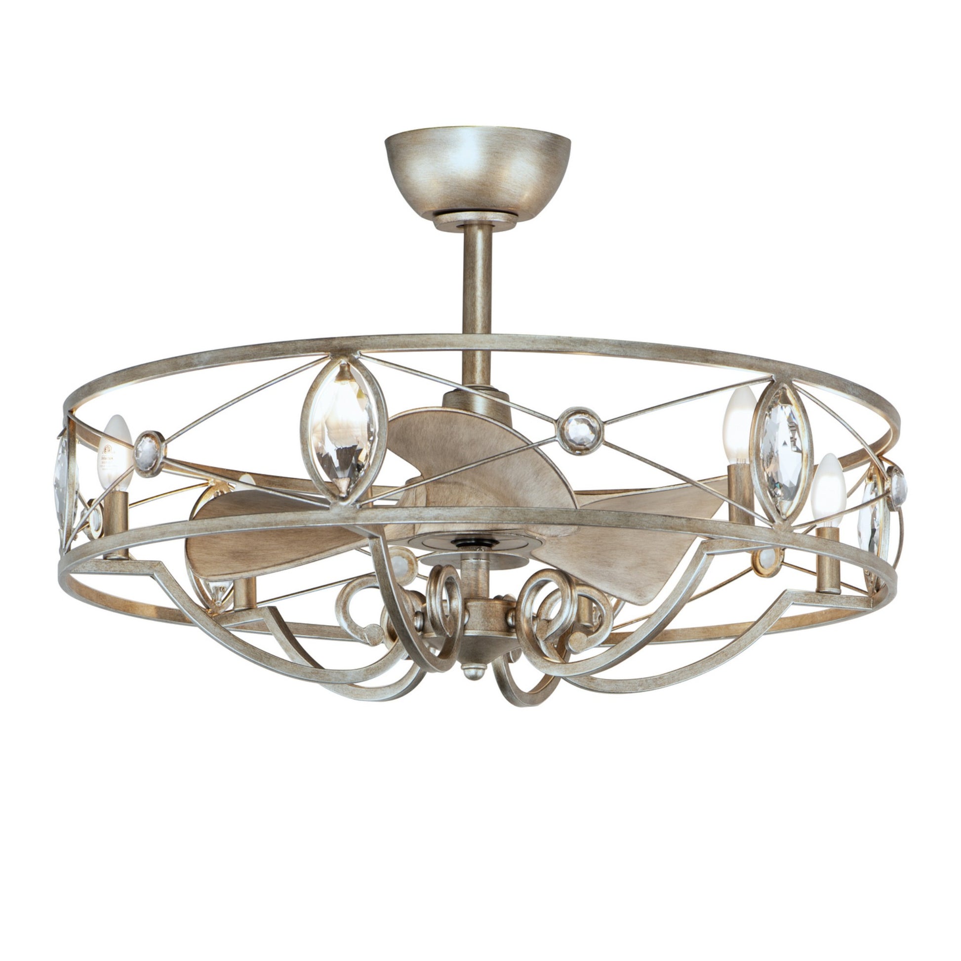 Solitaire 6-Light Wifi-Enabled LED Fandelight 31 Inch Silver Mist Finish - Bees Lighting