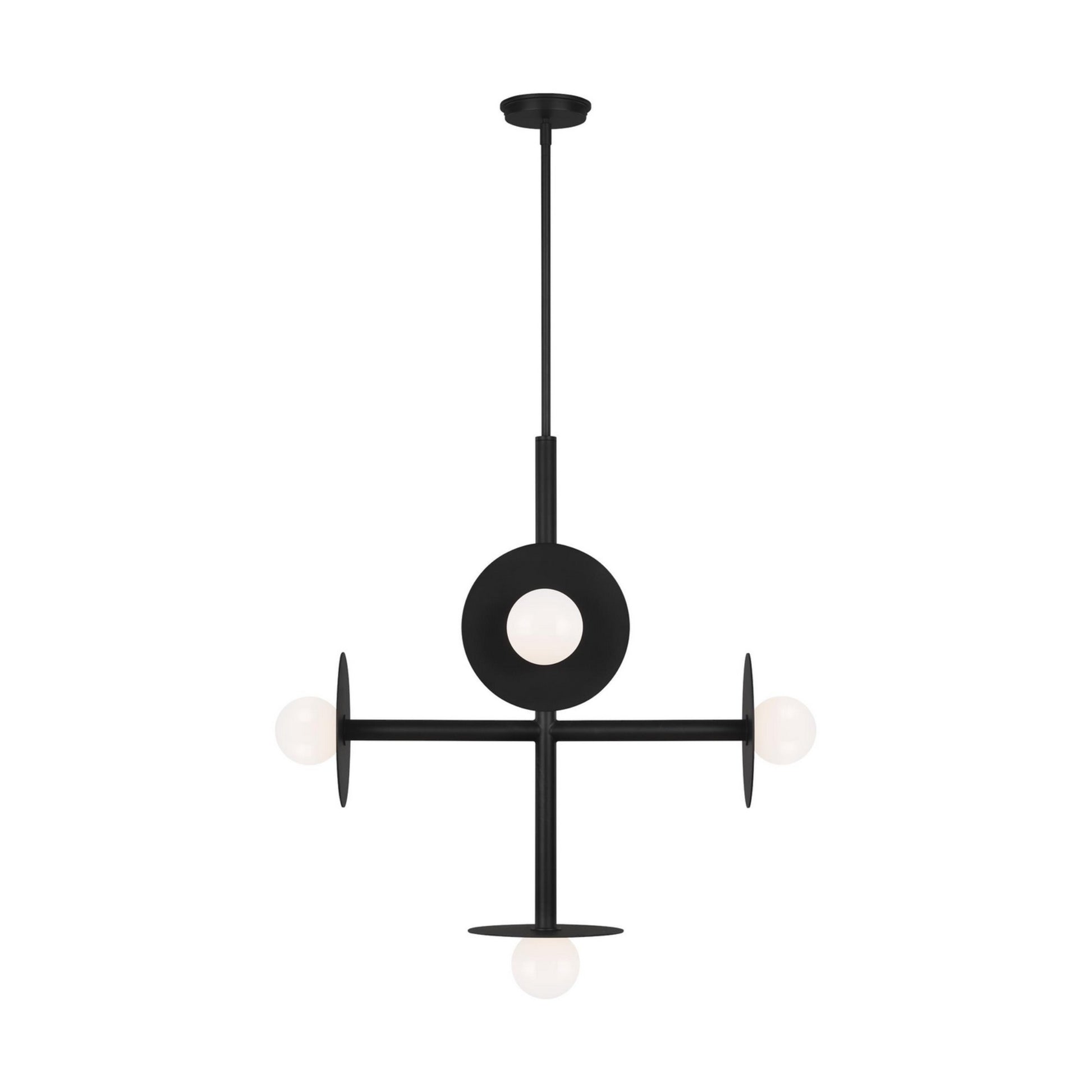 Nodes 29" 5-Light Large Chandelier, Midnight Black Finish - Bees Lighting