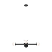 Nodes 30" 4-Light Wide Chandelier, Midnight Black Finish - Bees Lighting