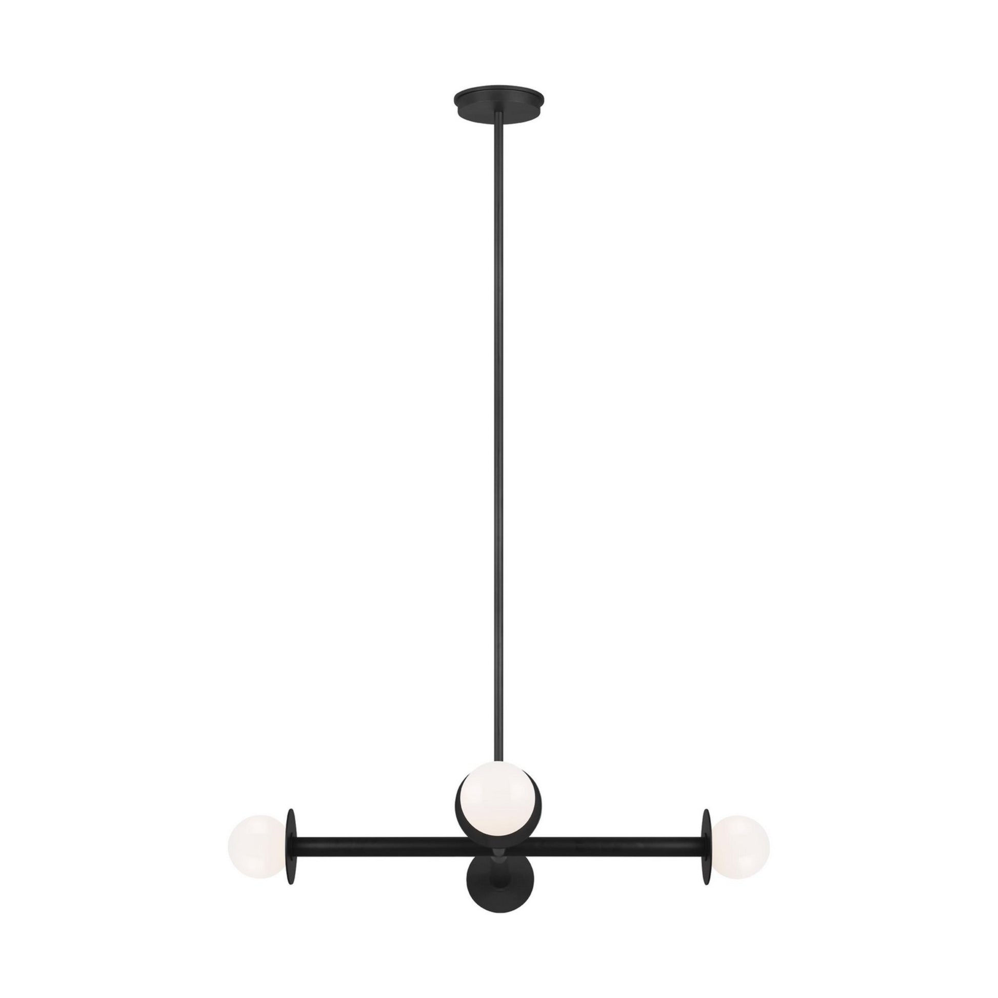 Nodes 30" 4-Light Wide Chandelier, Midnight Black Finish - Bees Lighting