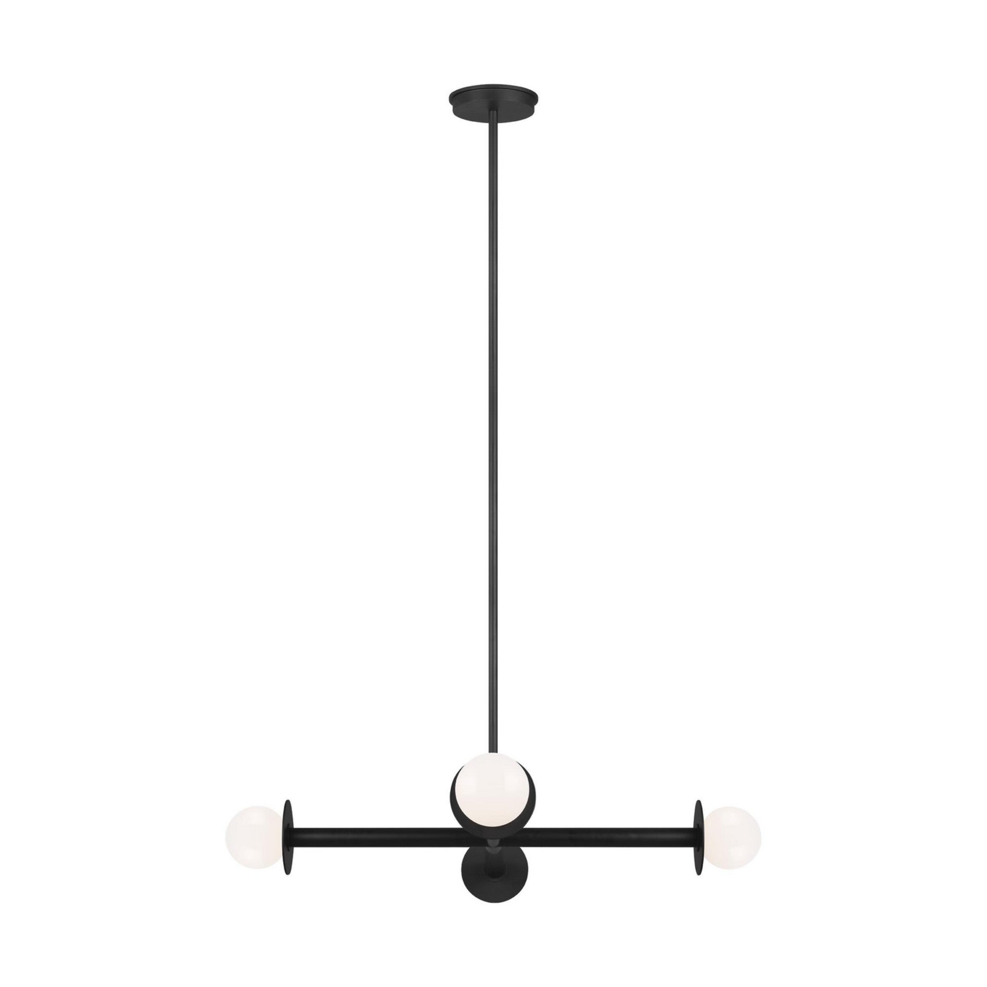 Nodes 30" 4-Light Wide Chandelier, Midnight Black Finish - Bees Lighting