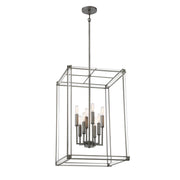 Langen Square 18" 8-Light Pendant, Antique Nickel Finish - Bees Lighting