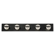 Ryder 5-Light 33" LED Vanity, Black Finish - Bees Lighting