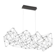 Leonardelli 49" LED Linear Chandelier, Chrome Black Finish - Bees Lighting