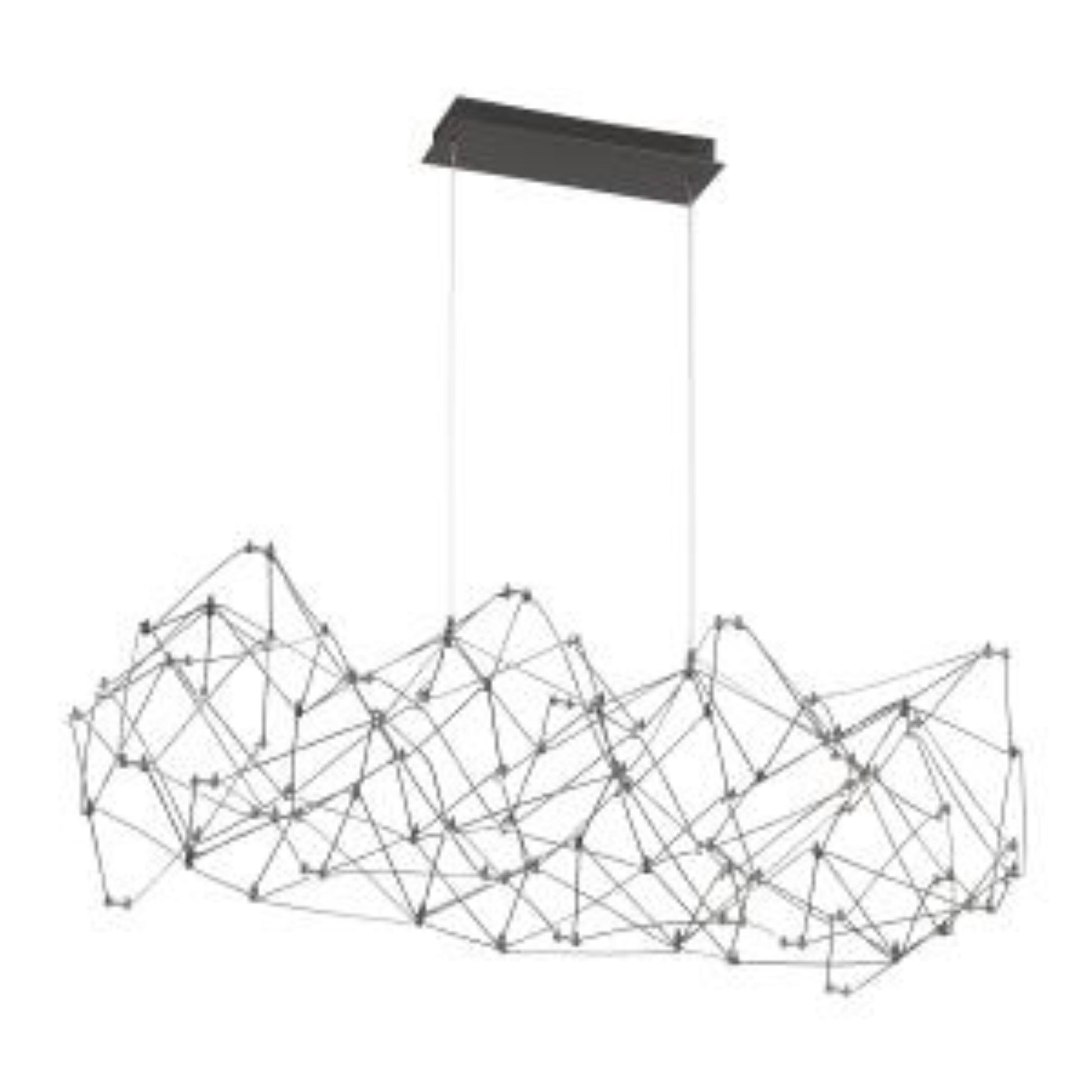 Leonardelli 49" LED Linear Chandelier, Chrome Black Finish - Bees Lighting