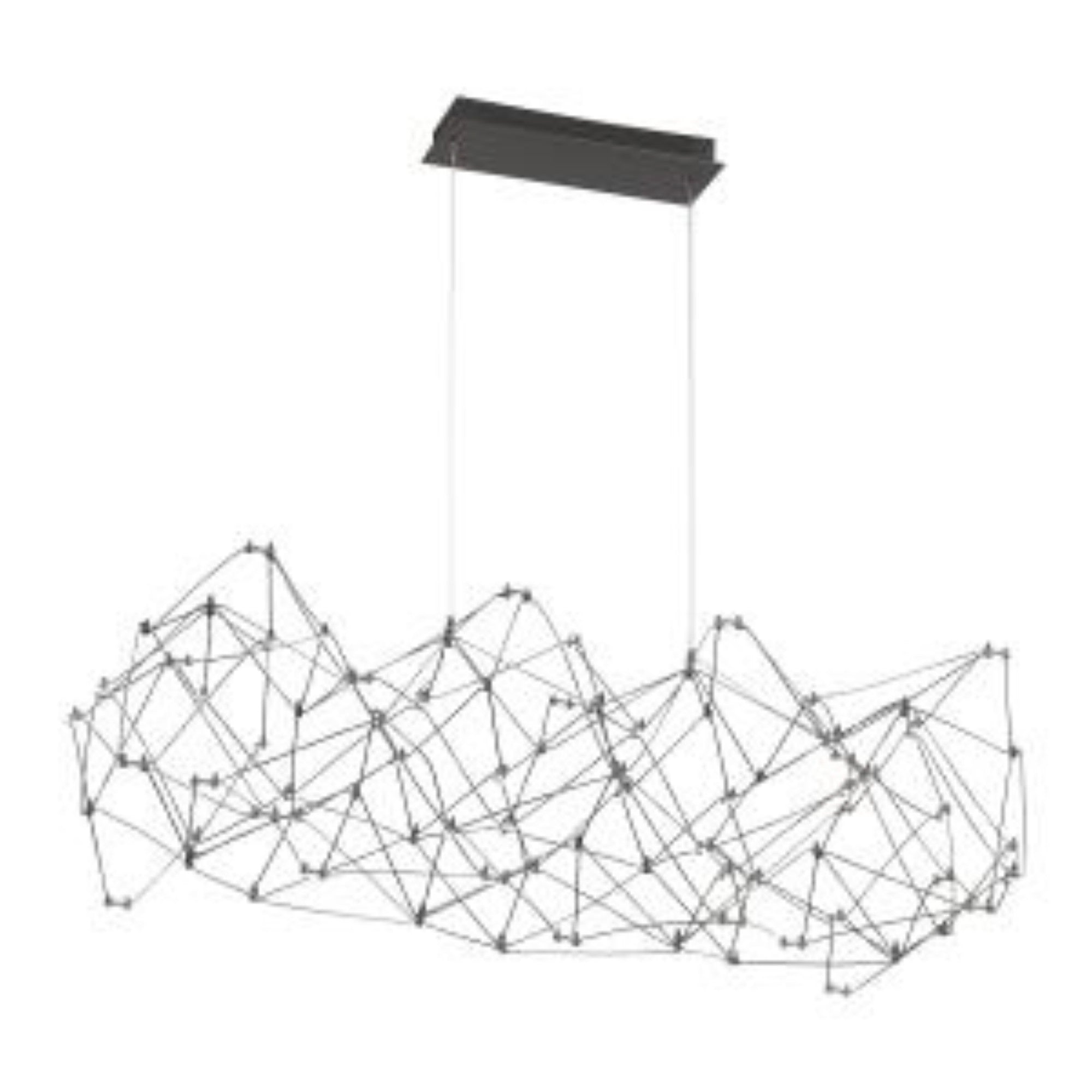 Leonardelli 49" LED Linear Chandelier, Chrome Black Finish - Bees Lighting