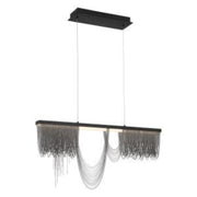 Tenda 40" LED Linear Chandelier, Black Finish - Bees Lighting