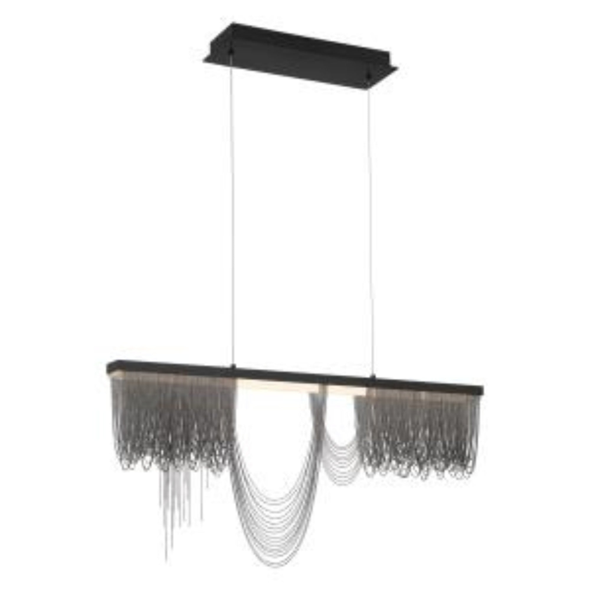 Tenda 40" LED Linear Chandelier, Black Finish - Bees Lighting