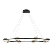 Circolo 8-Light 48" LED Chandelier, Black Finish - Bees Lighting