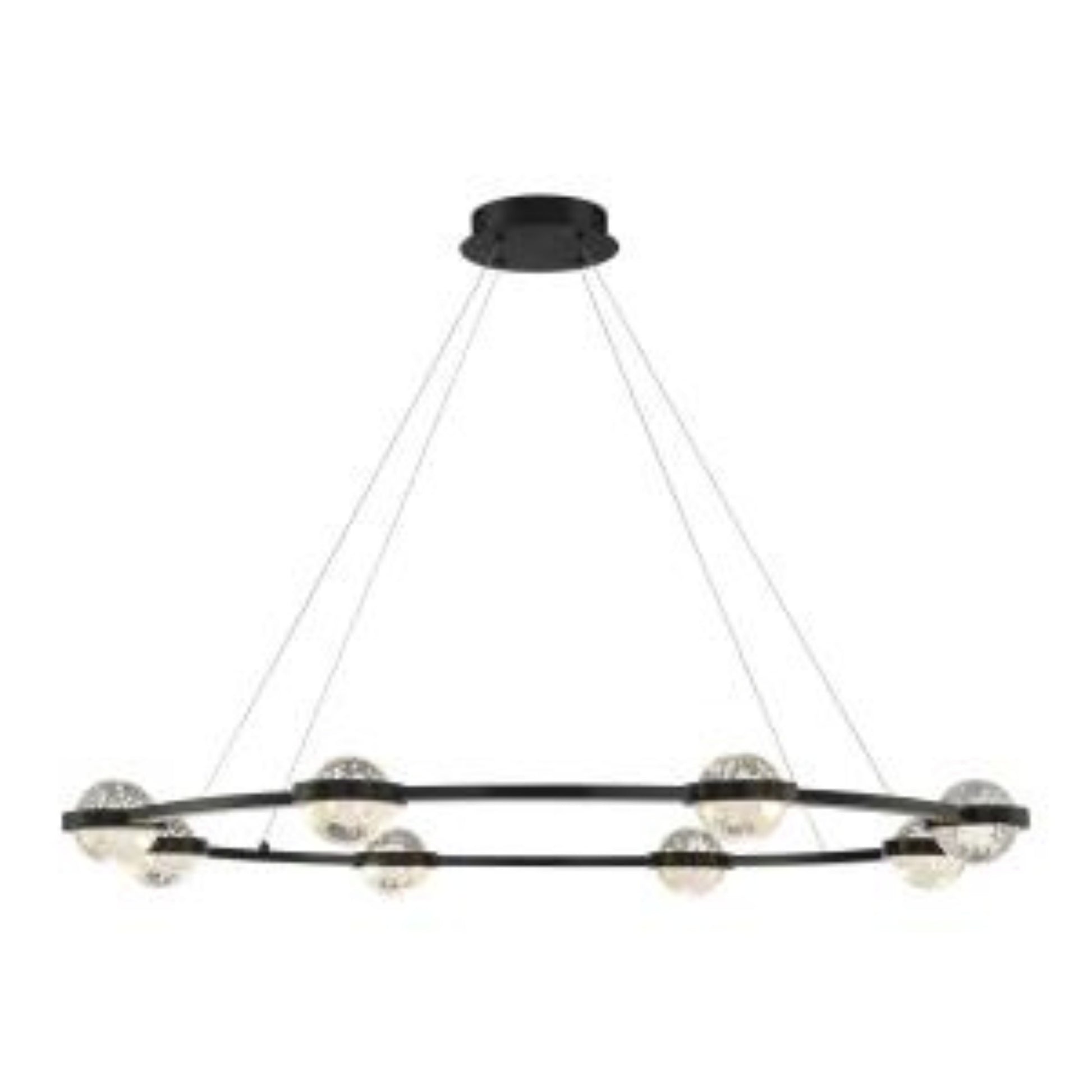 Circolo 8-Light 48" LED Chandelier, Black Finish - Bees Lighting