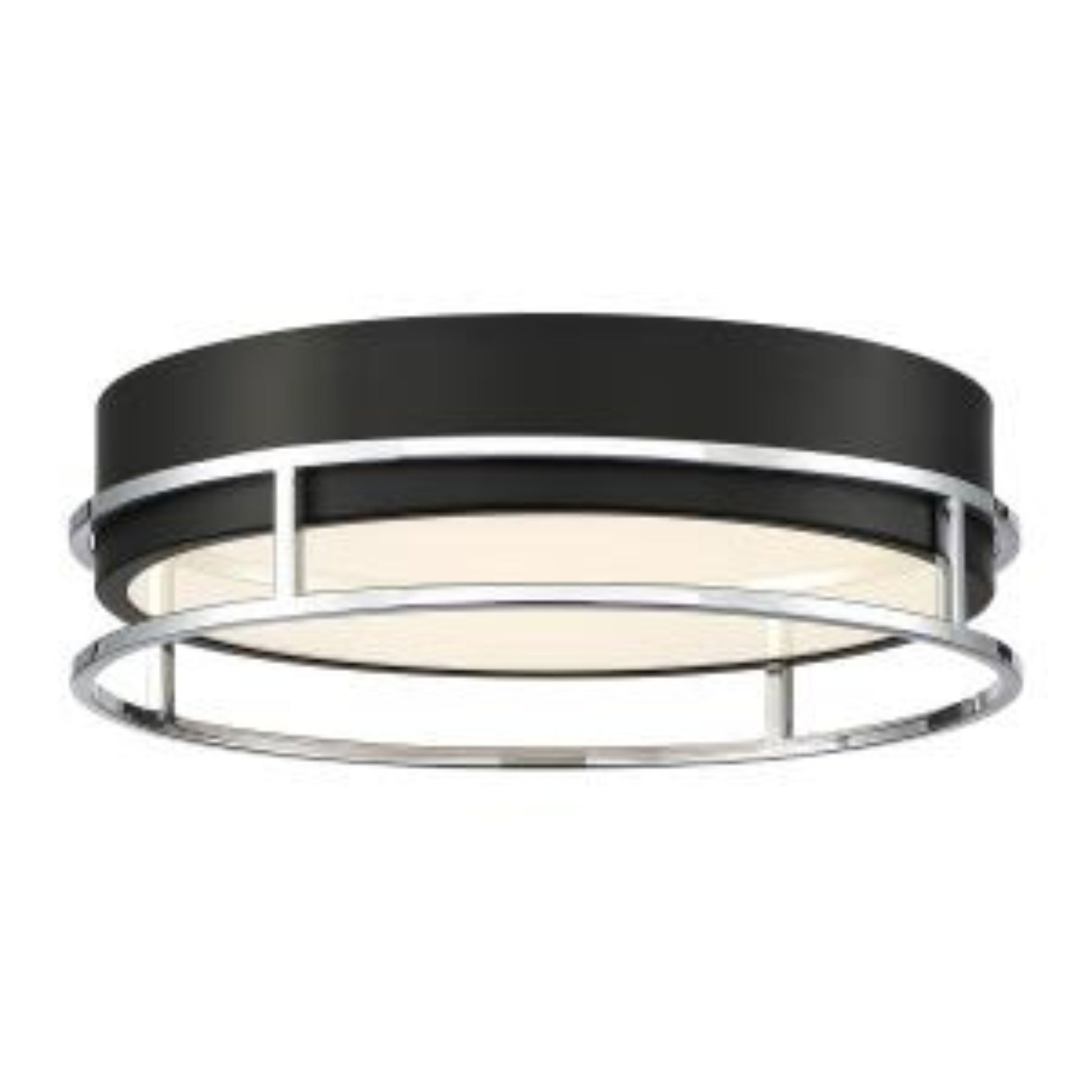 Grafice 13" LED Flush Mount, Black & Chrome Finish - Bees Lighting