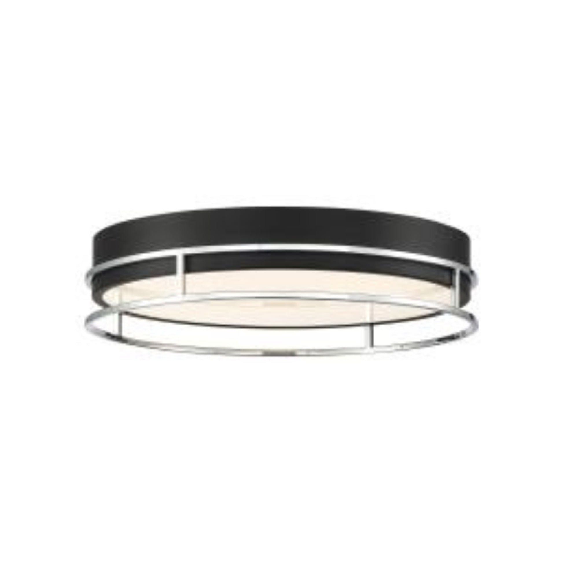 Grafice 18" LED Flush Mount, Black & Chrome Finish - Bees Lighting