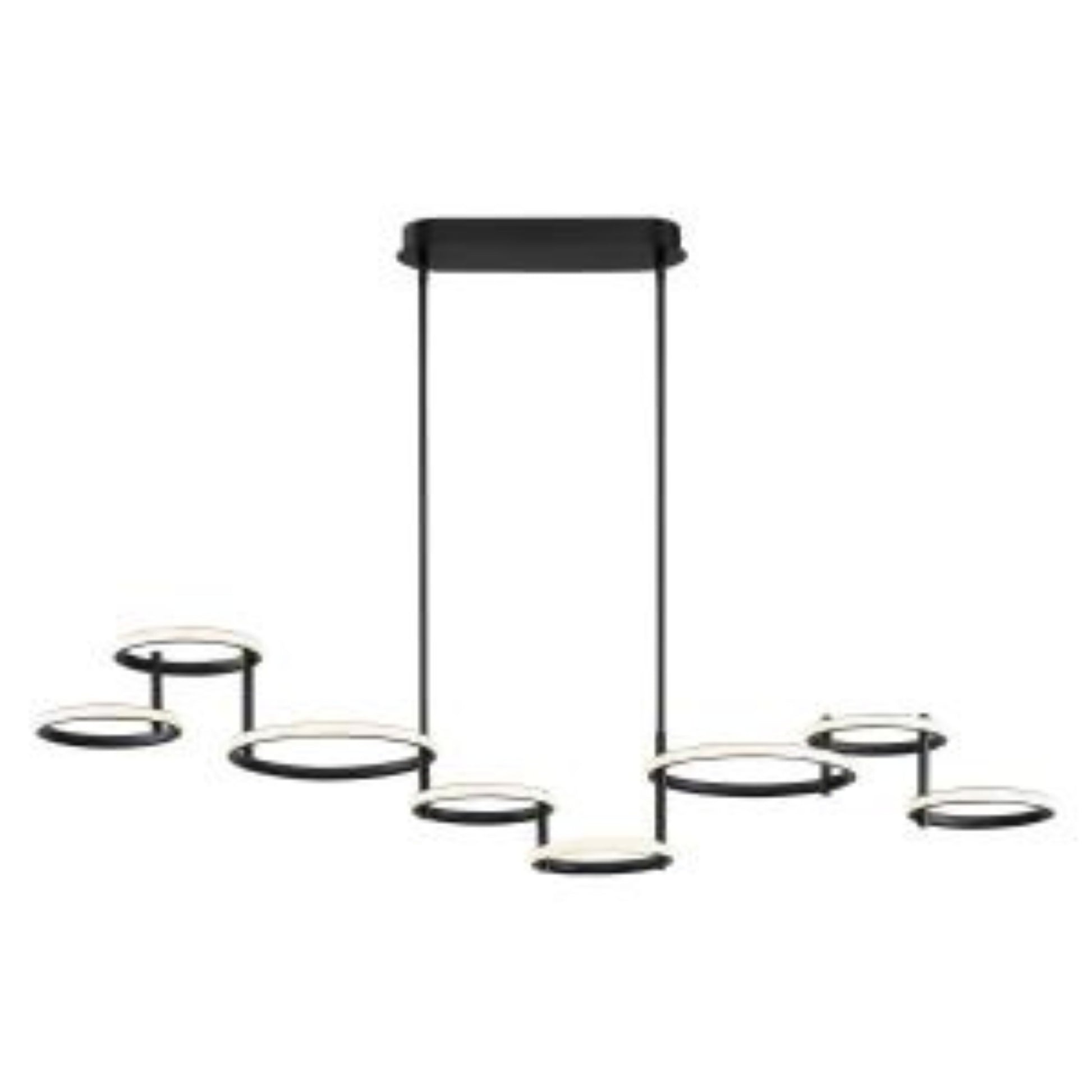 Giro 6-Light 59" LED Grand Chandelier, Black Finish - Bees Lighting
