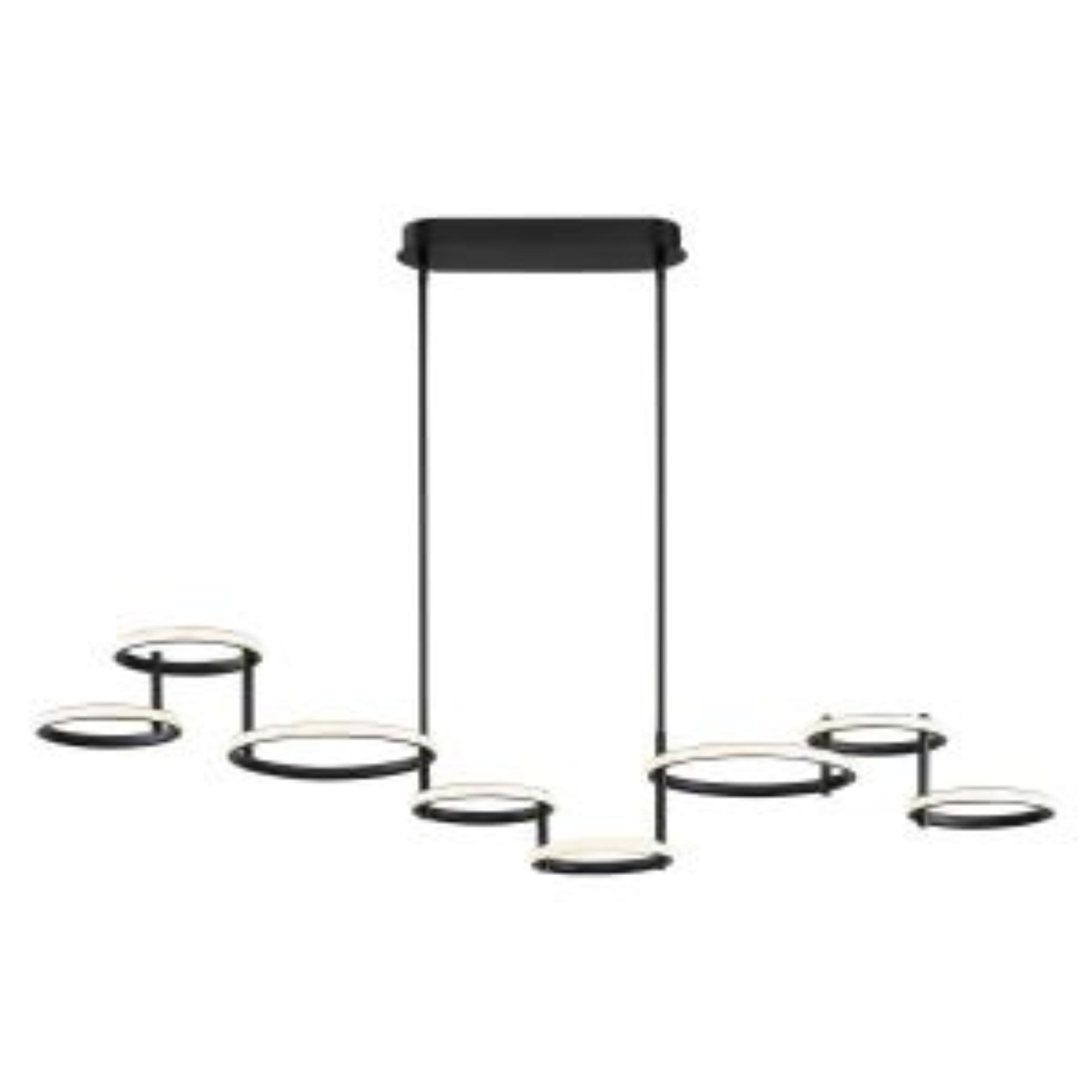 Giro 6-Light 59" LED Grand Chandelier, Black Finish - Bees Lighting