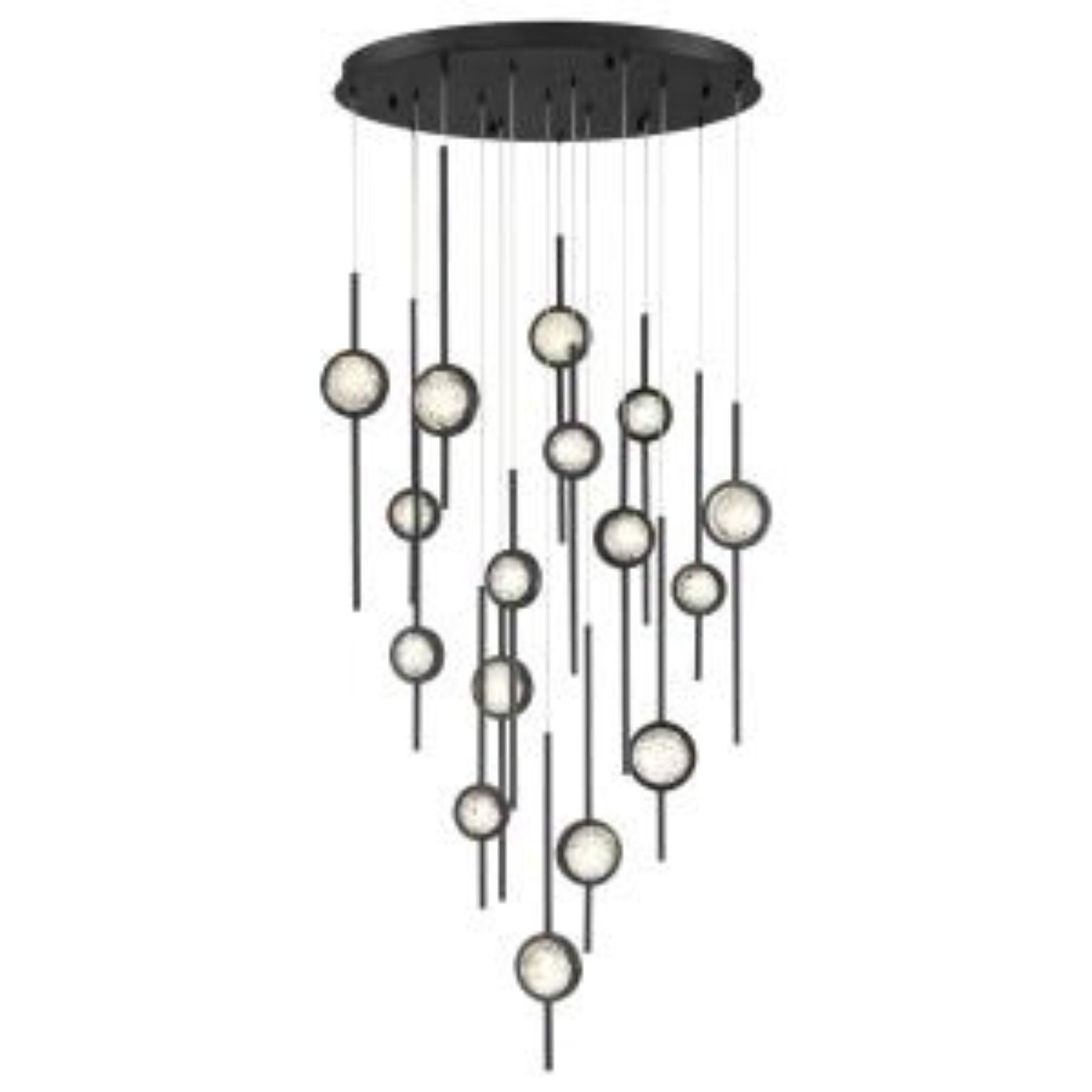 Barletta 16-Light 32" LED Grand Chandelier, Black Finish - Bees Lighting