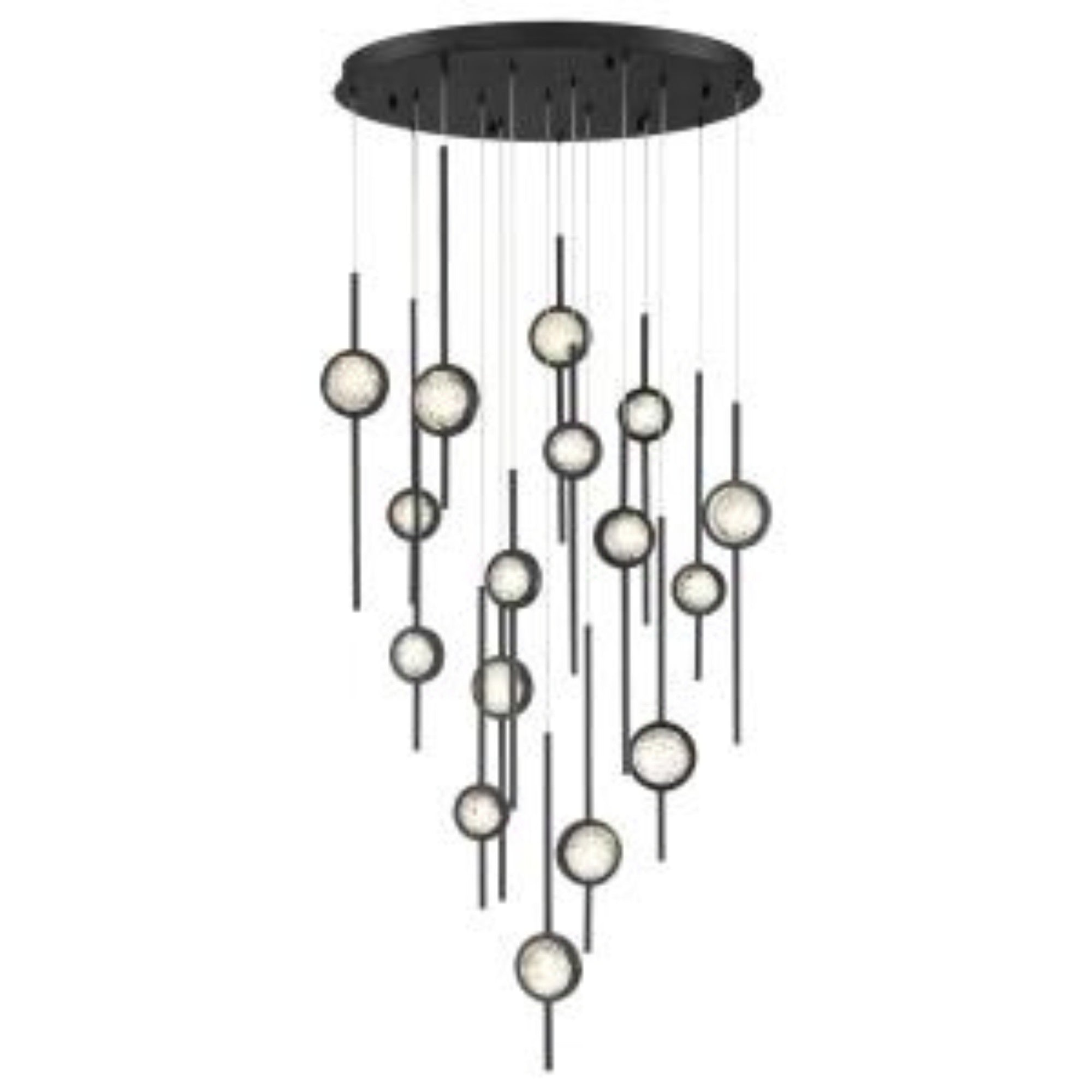 Barletta 16-Light 32" LED Grand Chandelier, Black Finish - Bees Lighting
