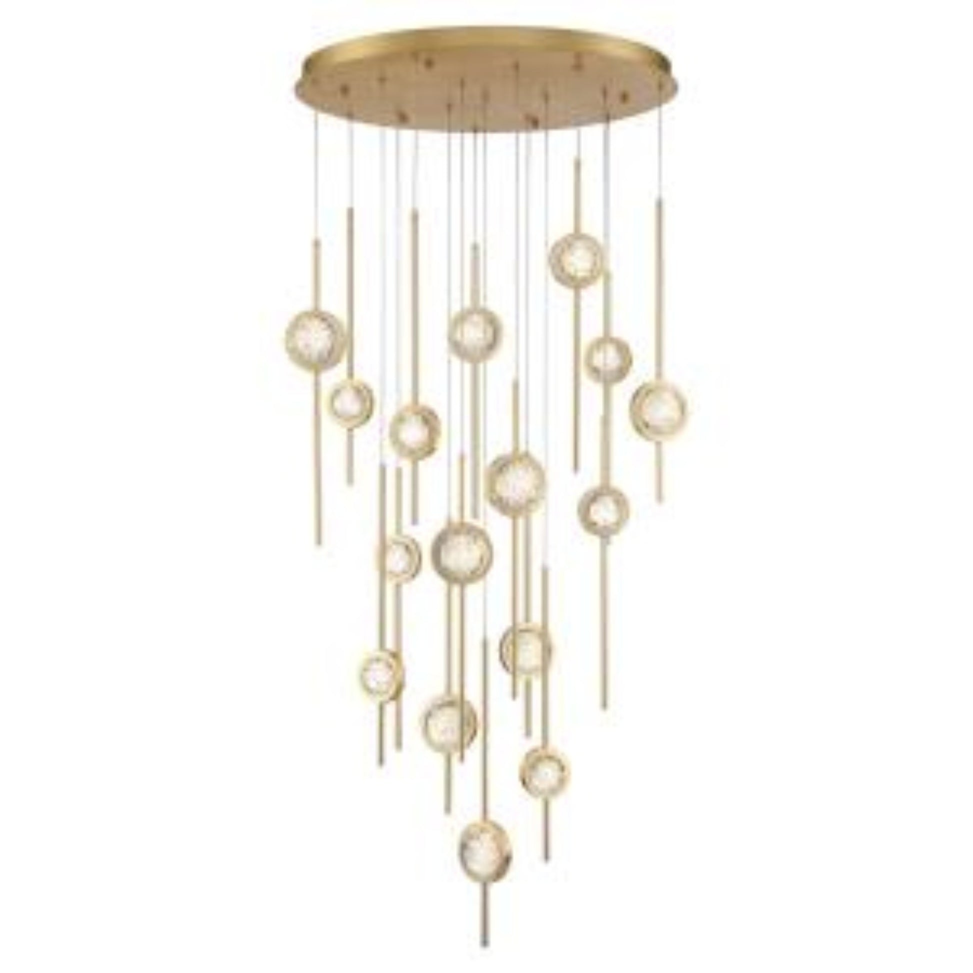 Barletta 16-Light 32" LED Grand Chandelier, Brass Finish - Bees Lighting