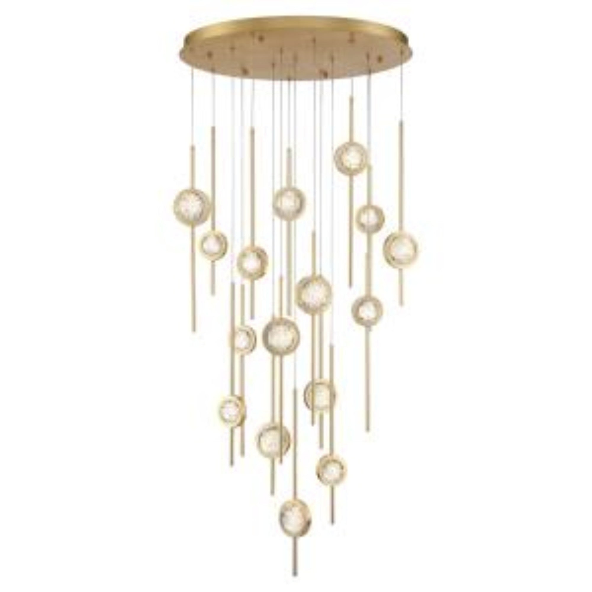 Barletta 16-Light 32" LED Grand Chandelier, Brass Finish - Bees Lighting