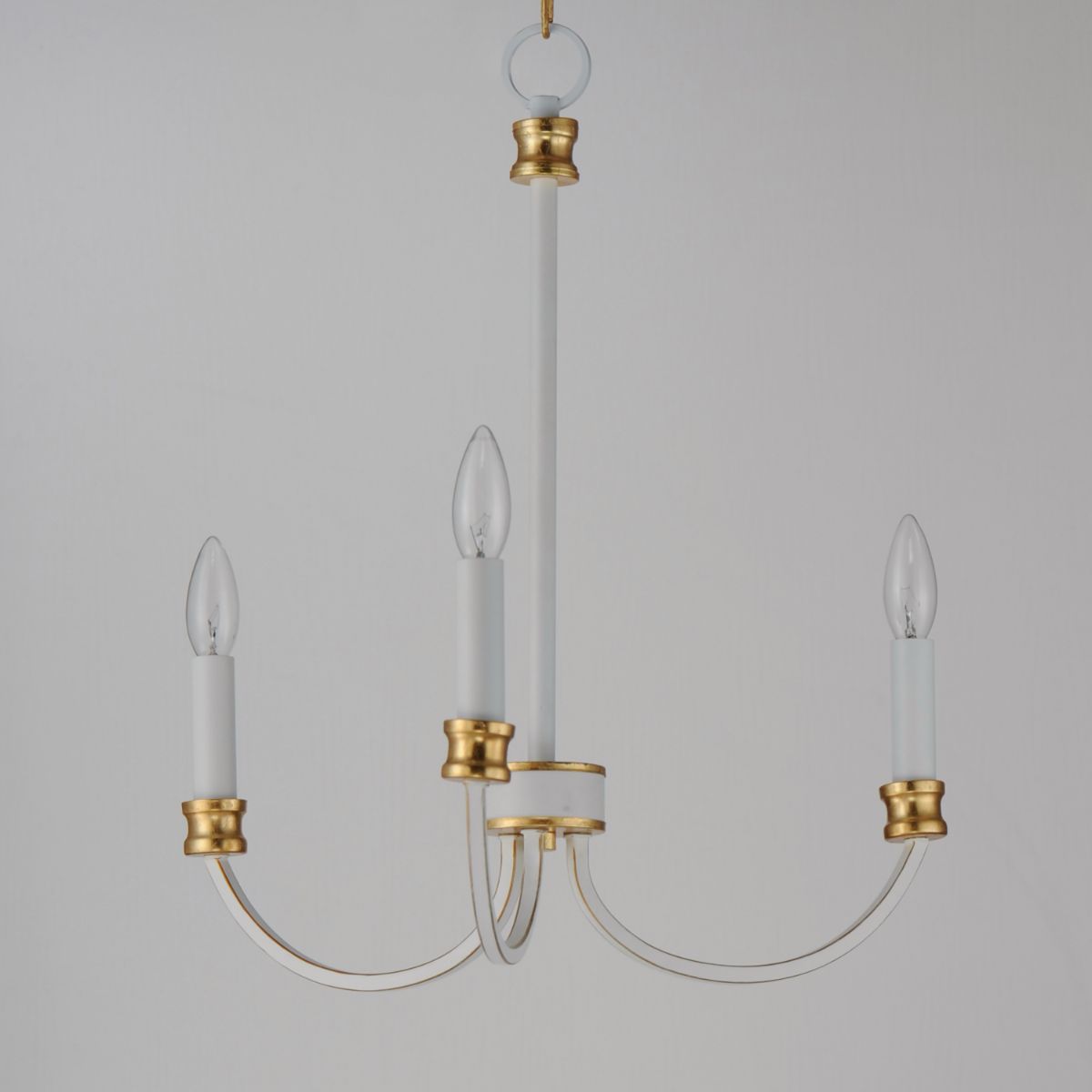 Charlton 20 in. 3 Lights Chandelier White & Gold Finish - Bees Lighting