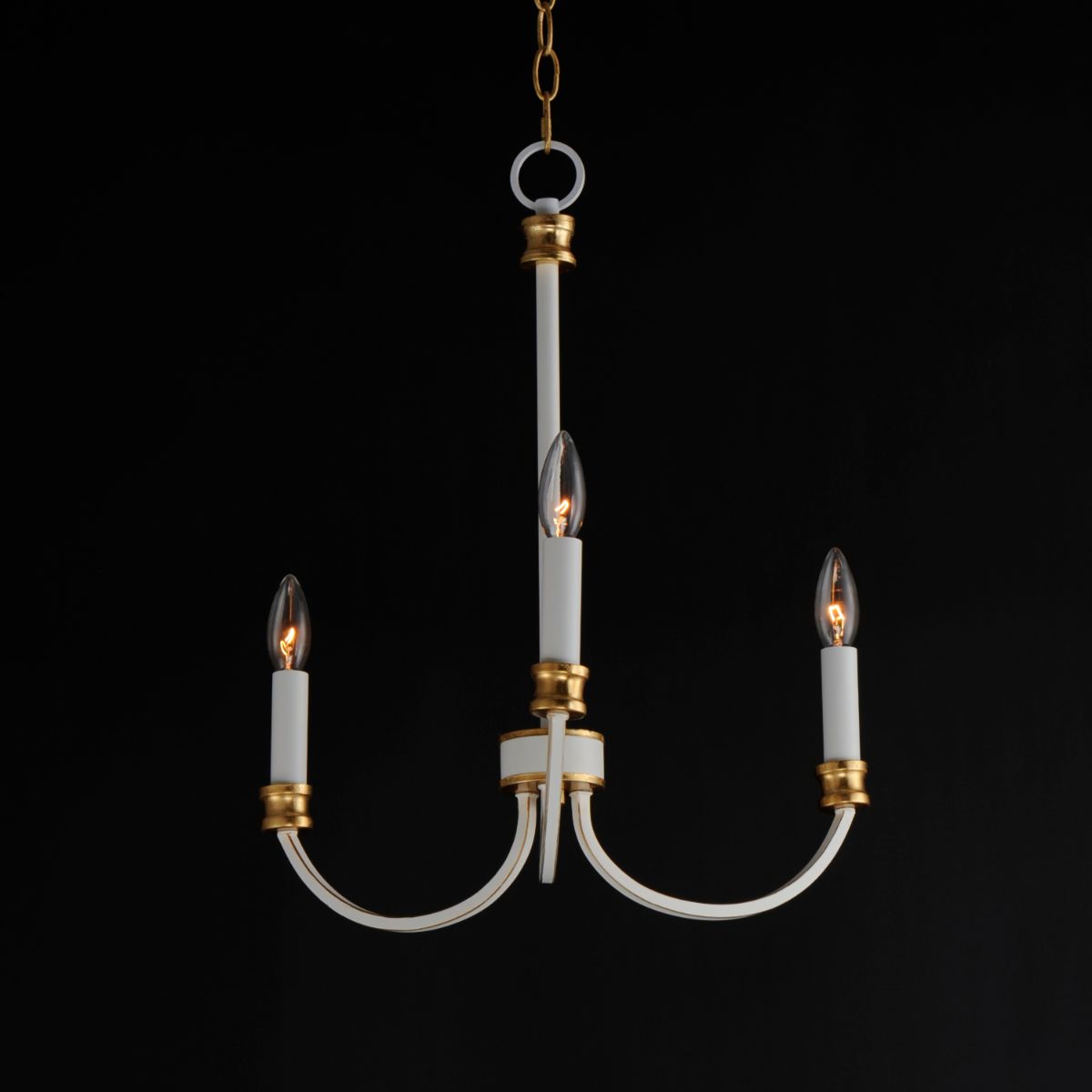 Charlton 20 in. 3 Lights Chandelier White & Gold Finish - Bees Lighting