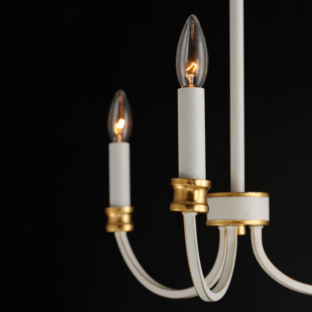 Charlton 20 in. 3 Lights Chandelier White & Gold Finish - Bees Lighting