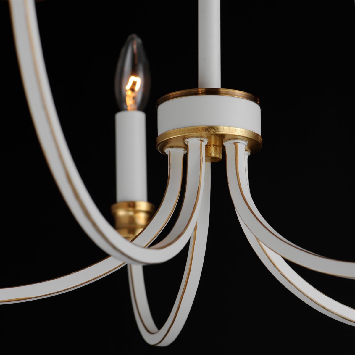 Charlton 26 in. 5 Lights Chandelier White & Gold Finish - Bees Lighting